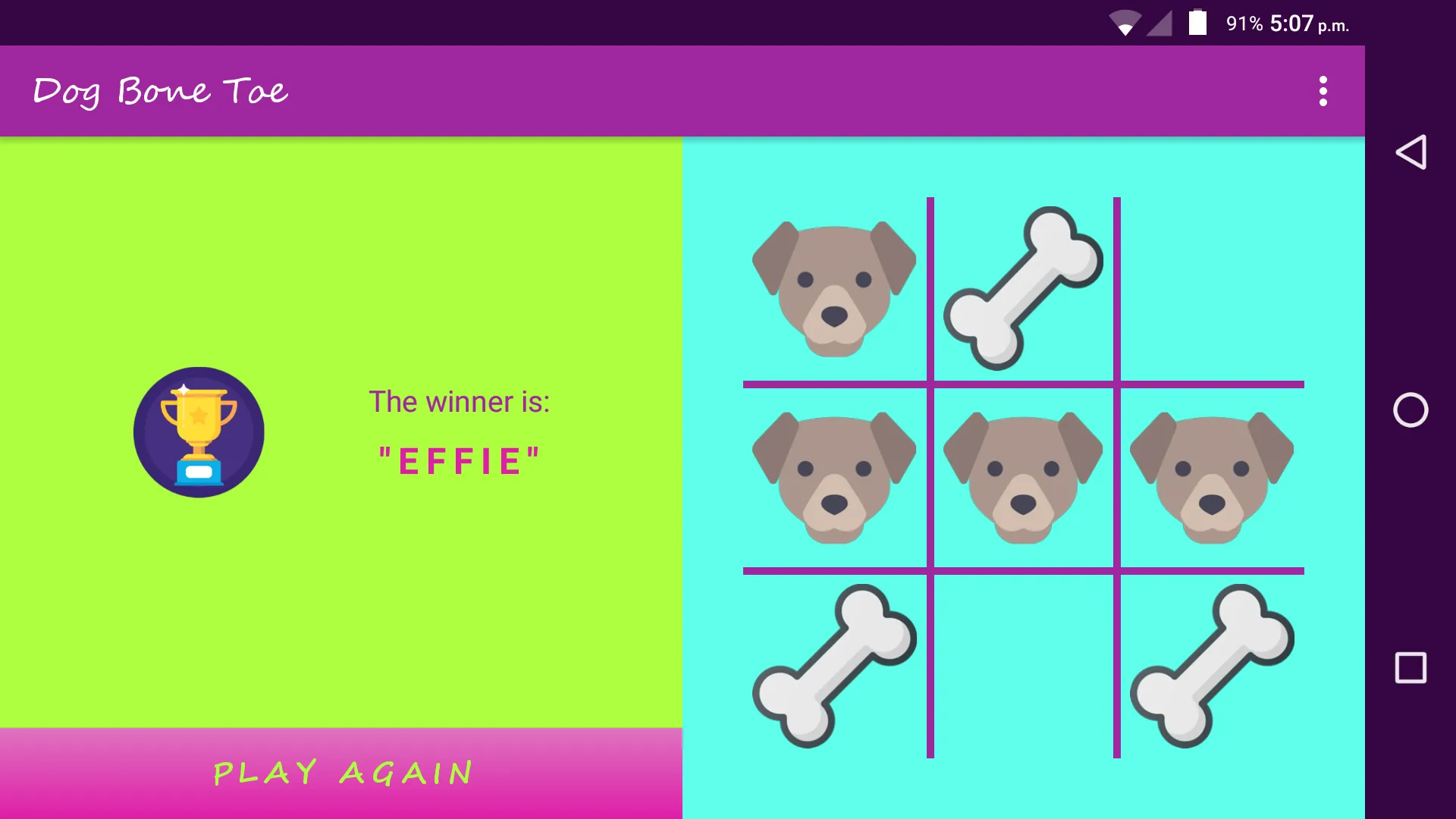 Dog Bone Toe - Tic Tac Toe | Indus Appstore | Screenshot