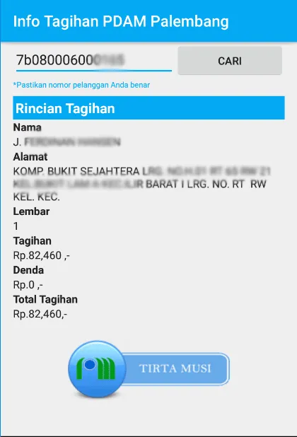 Info Tagihan PDAM Palembang | Indus Appstore | Screenshot