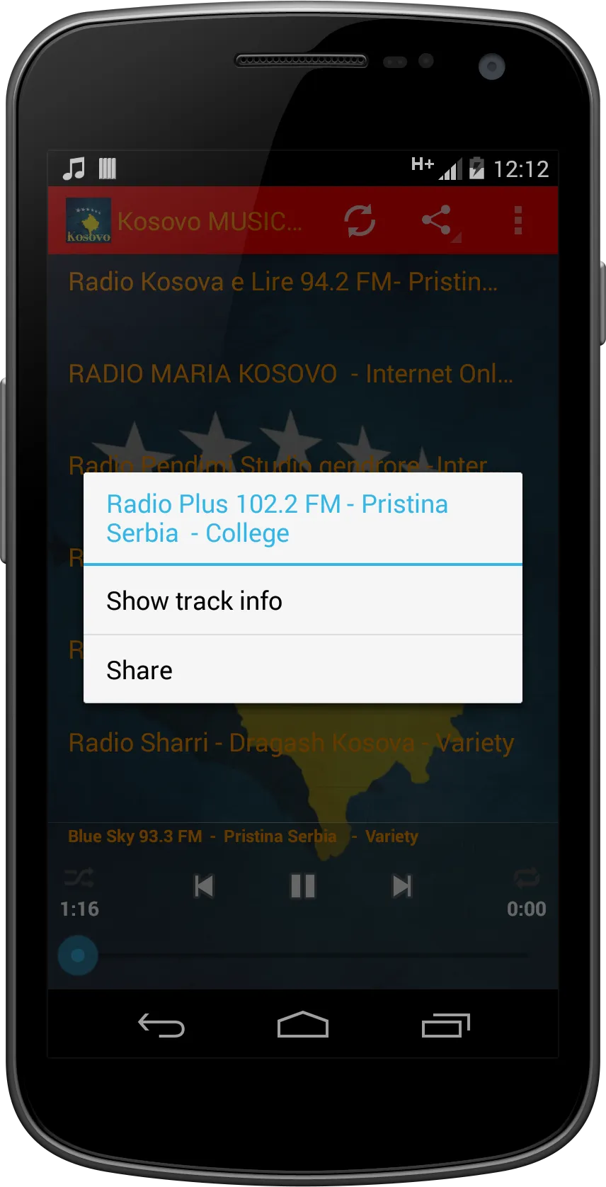 Kosovo MUSIC Radio | Indus Appstore | Screenshot