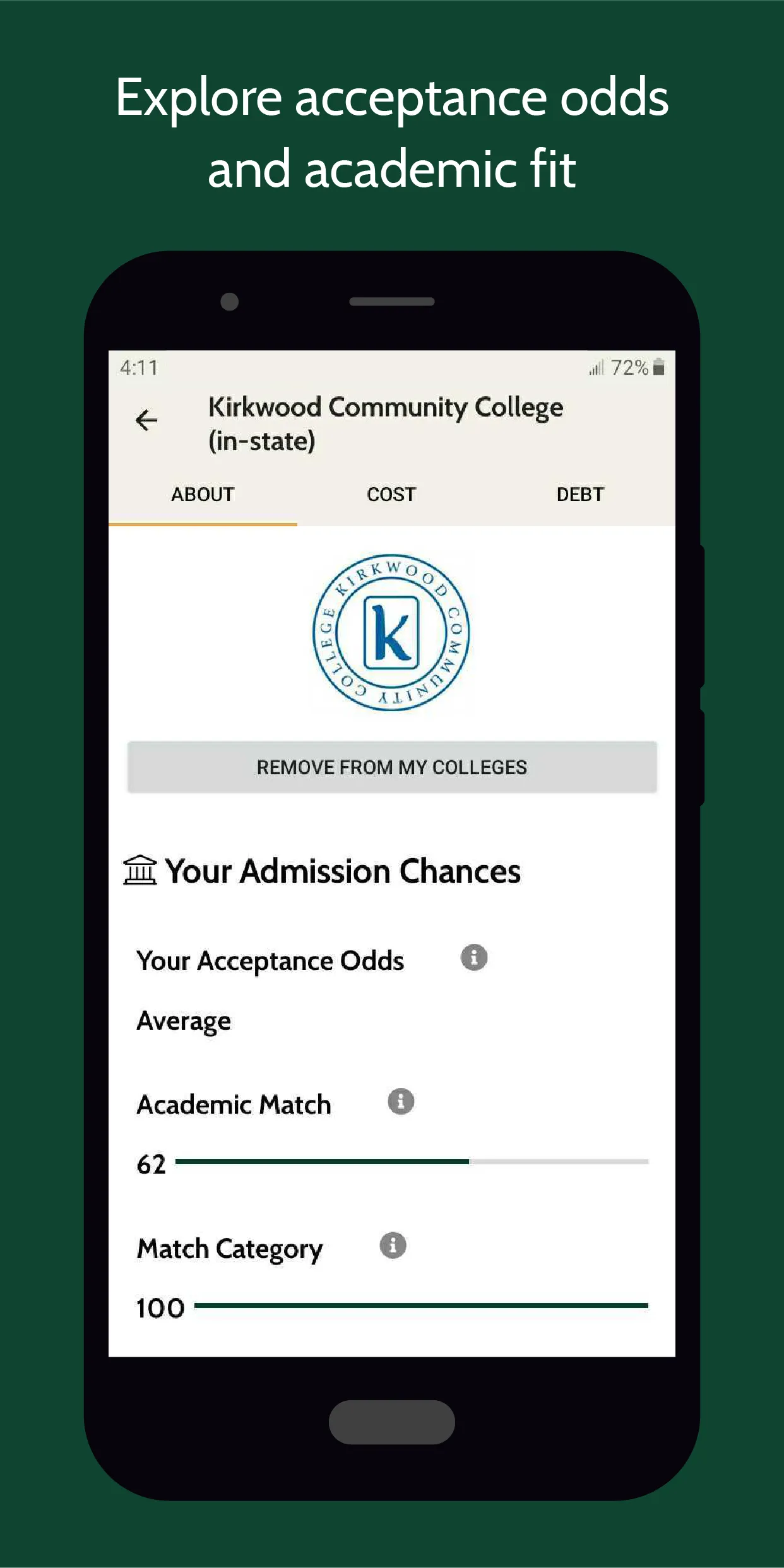 College Scholarship Calculator | Indus Appstore | Screenshot