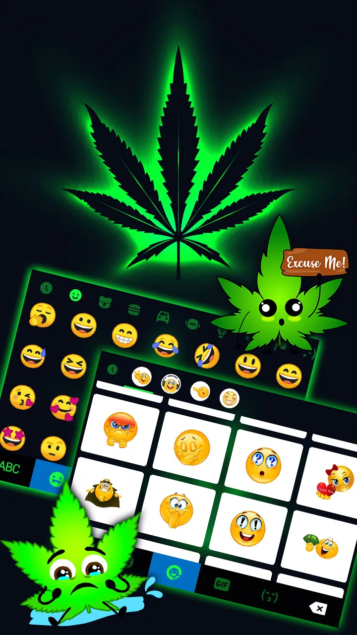 Neon Cannabis Keyboard Backgro | Indus Appstore | Screenshot