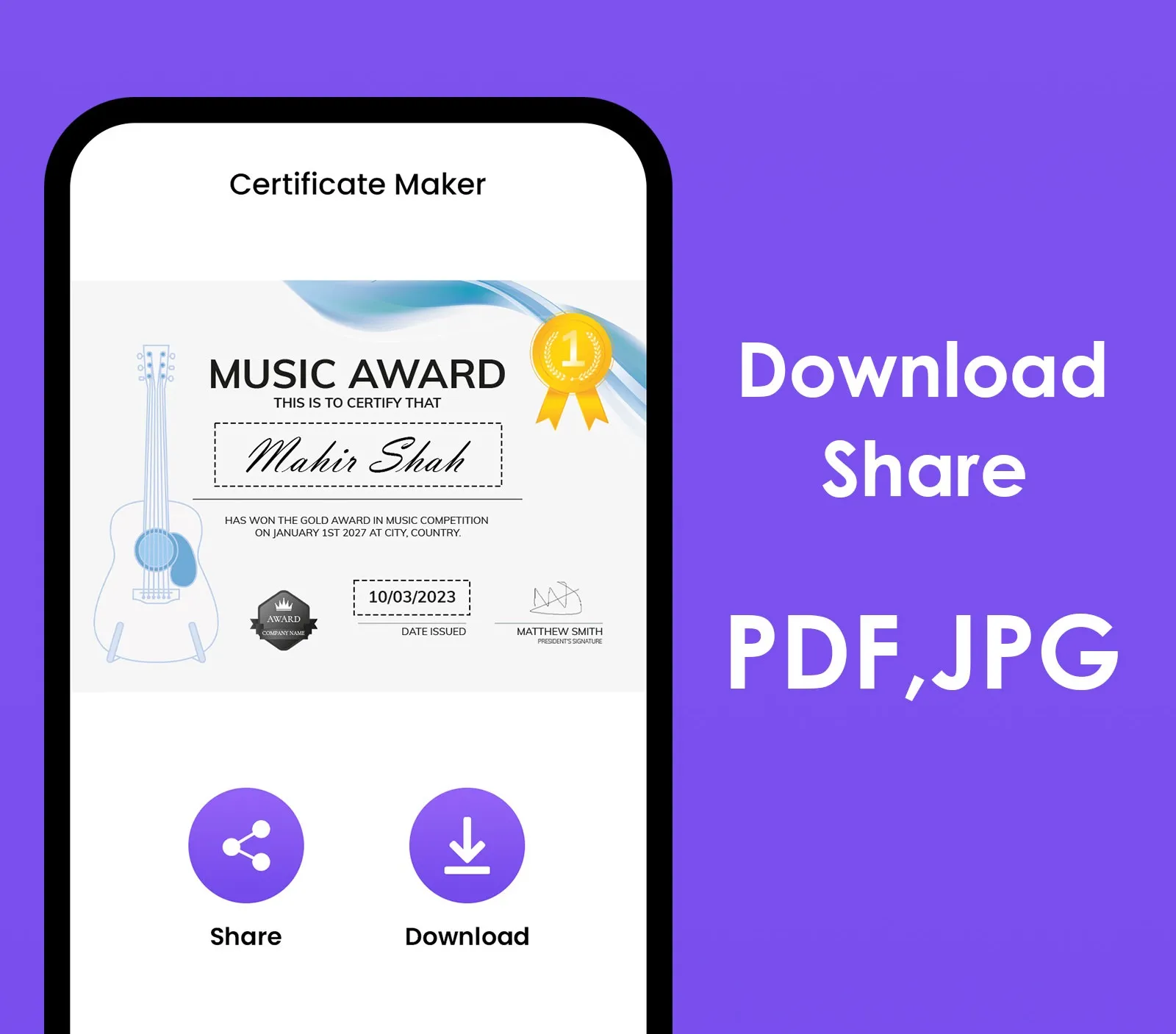 Certificate Maker Pro 2024 | Indus Appstore | Screenshot