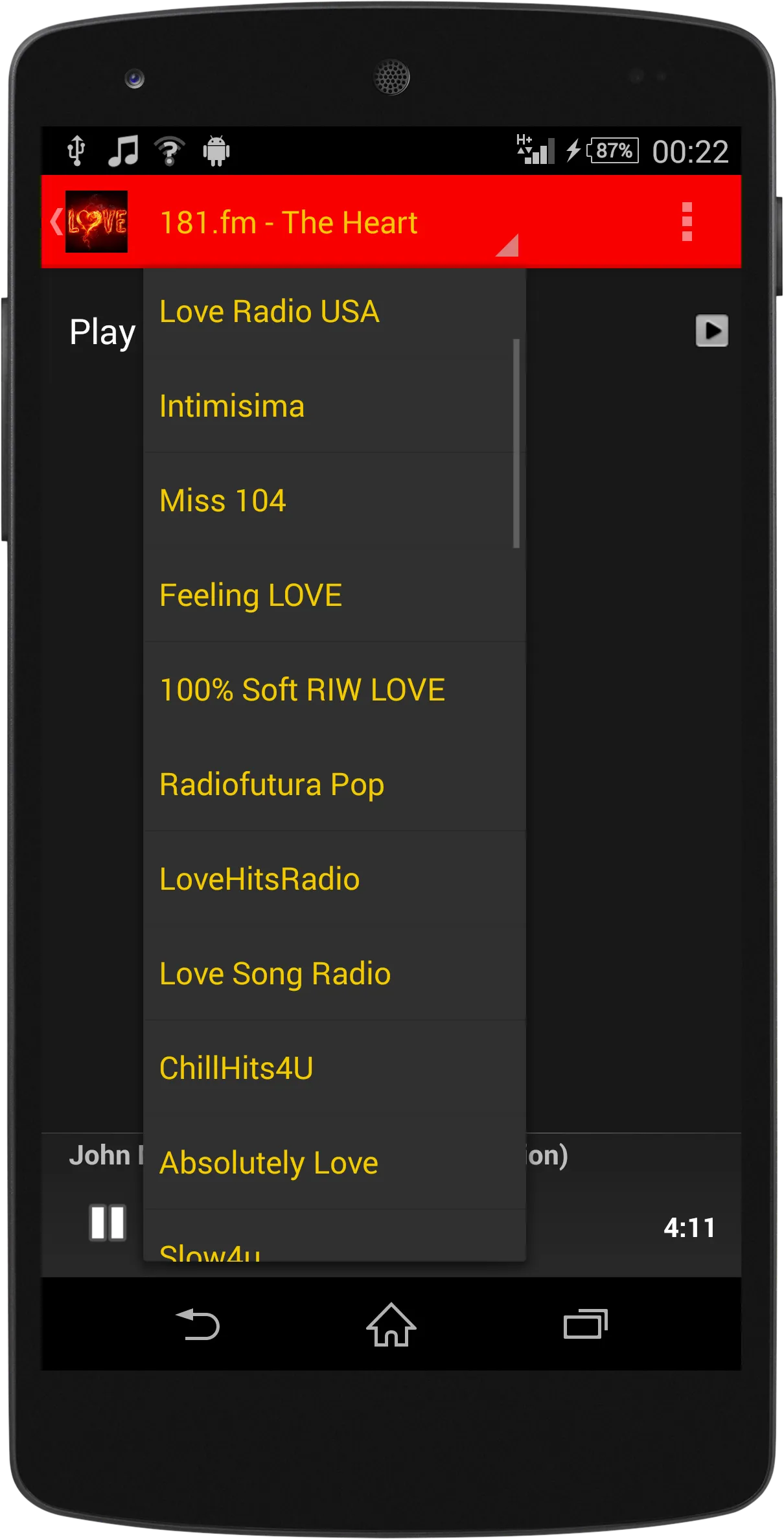 Love and Romance MUSIC Radio | Indus Appstore | Screenshot