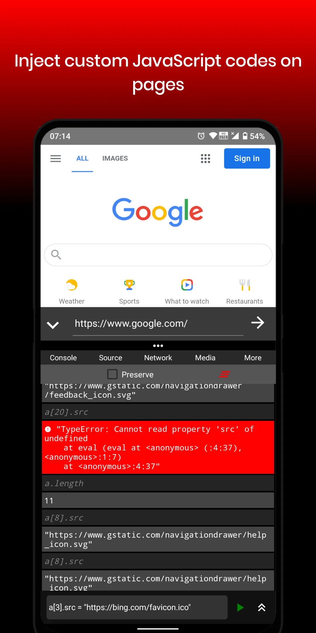 F12 | Inspect Element, Console | Indus Appstore | Screenshot