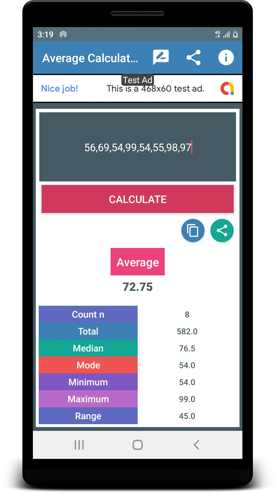 Mean Mode Median Calculator | Indus Appstore | Screenshot