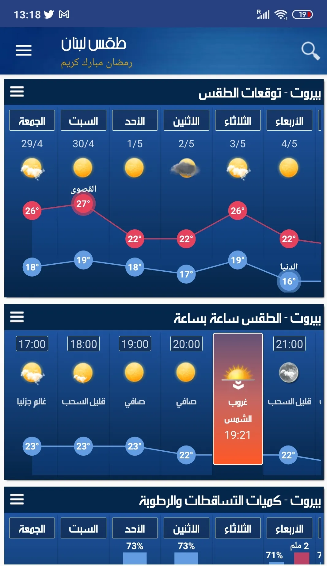 Lebanon Weather | Indus Appstore | Screenshot