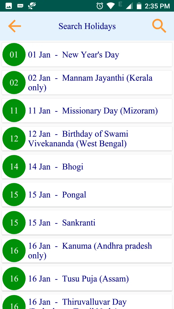 Indian Holiday Calendar 2020 | Indus Appstore | Screenshot