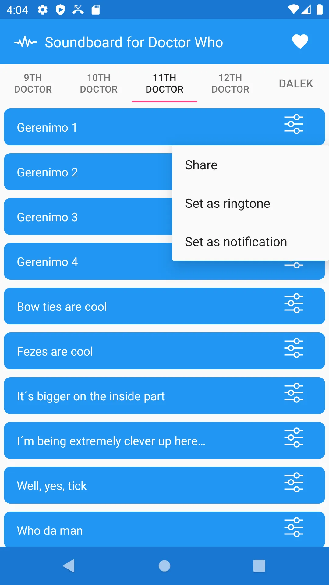 Soundboard for Doctor Who | Indus Appstore | Screenshot