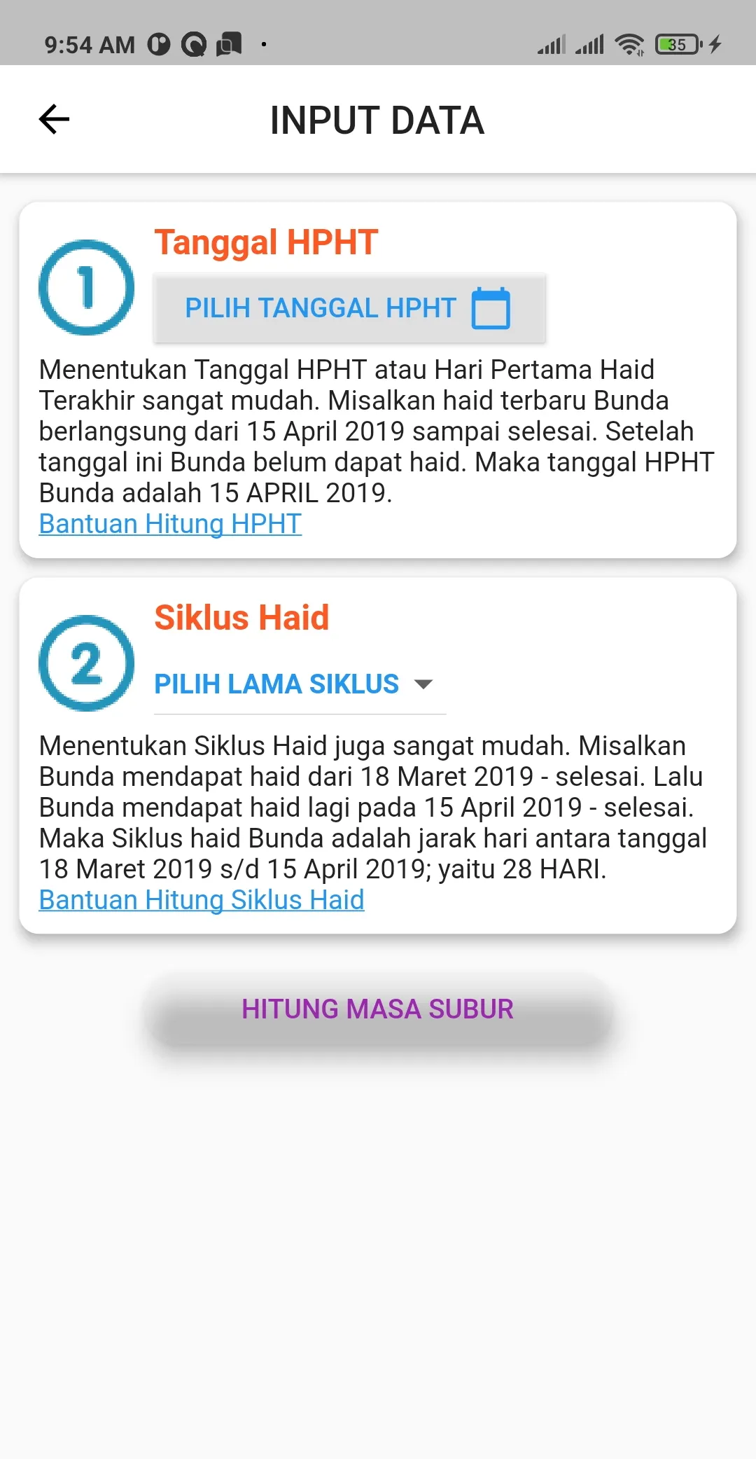 Kalkulator Masa Subur | Indus Appstore | Screenshot