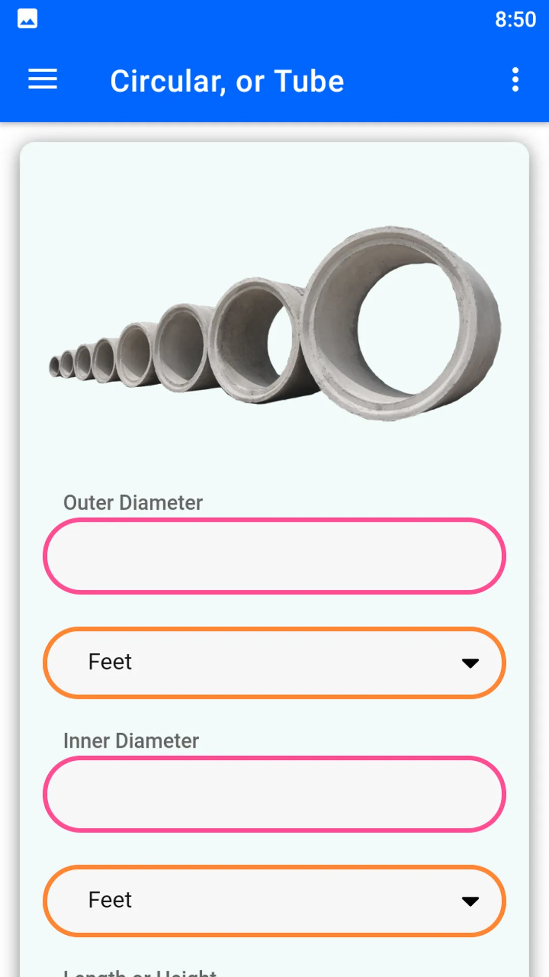 Concrete Mixing Calculator | Indus Appstore | Screenshot