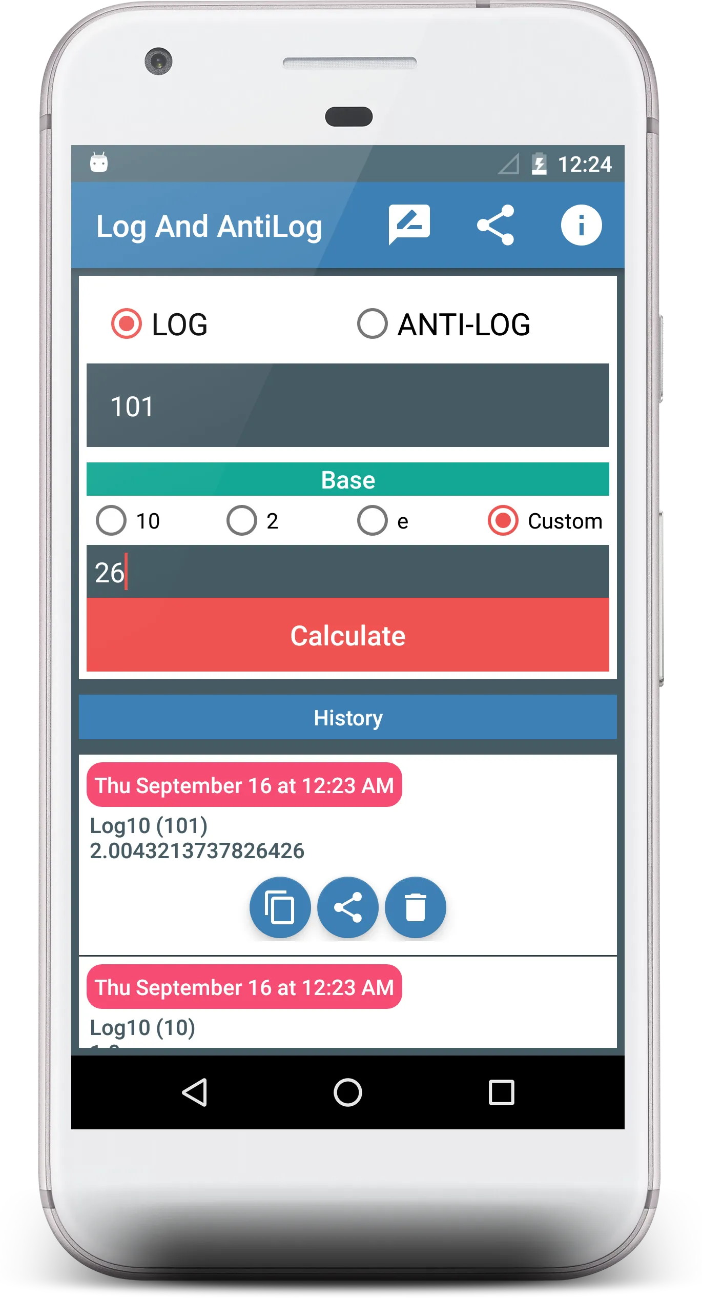 Log and Antilog Calculator | Indus Appstore | Screenshot