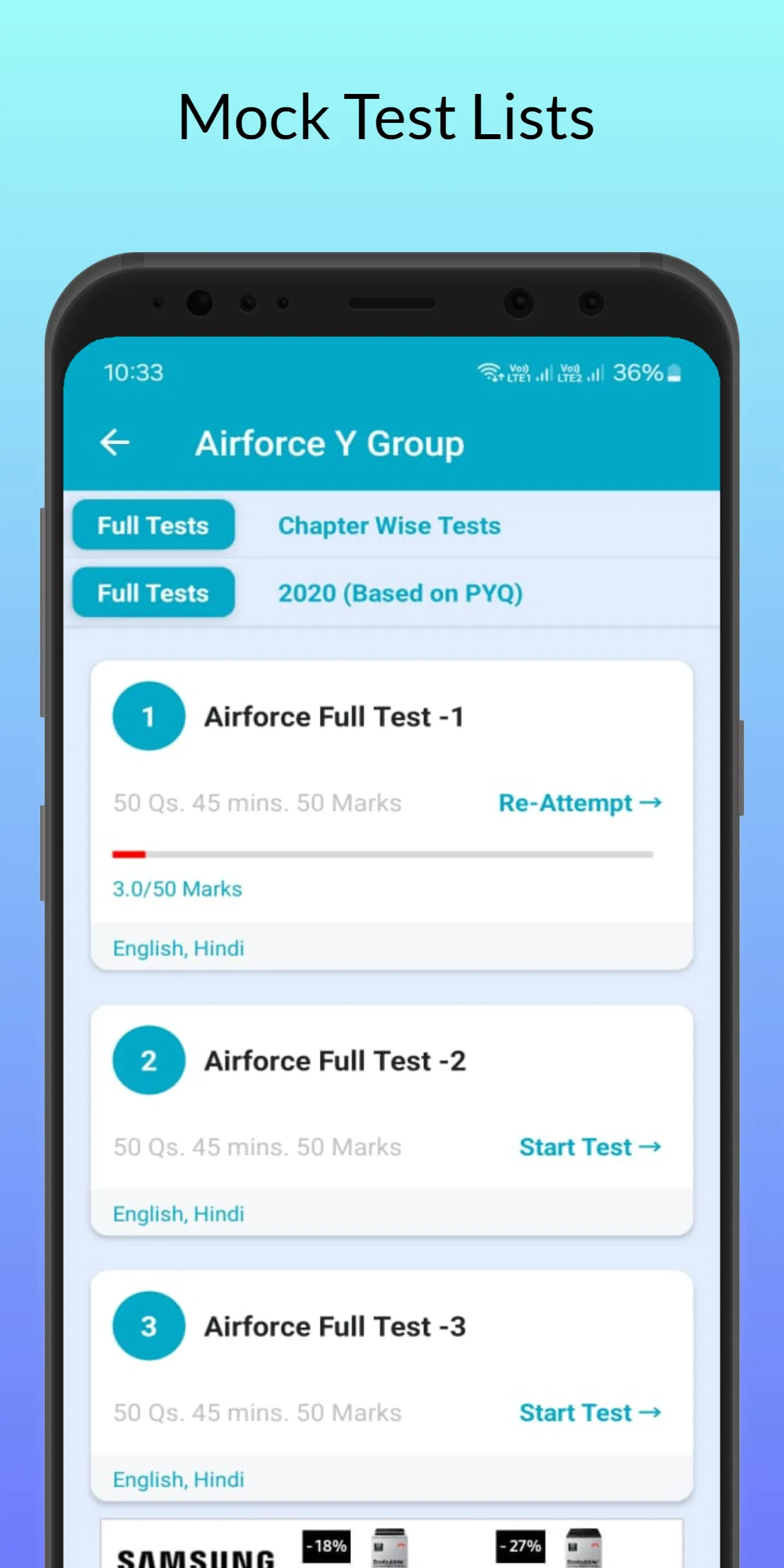 Airforce Y Group Papers & Test | Indus Appstore | Screenshot