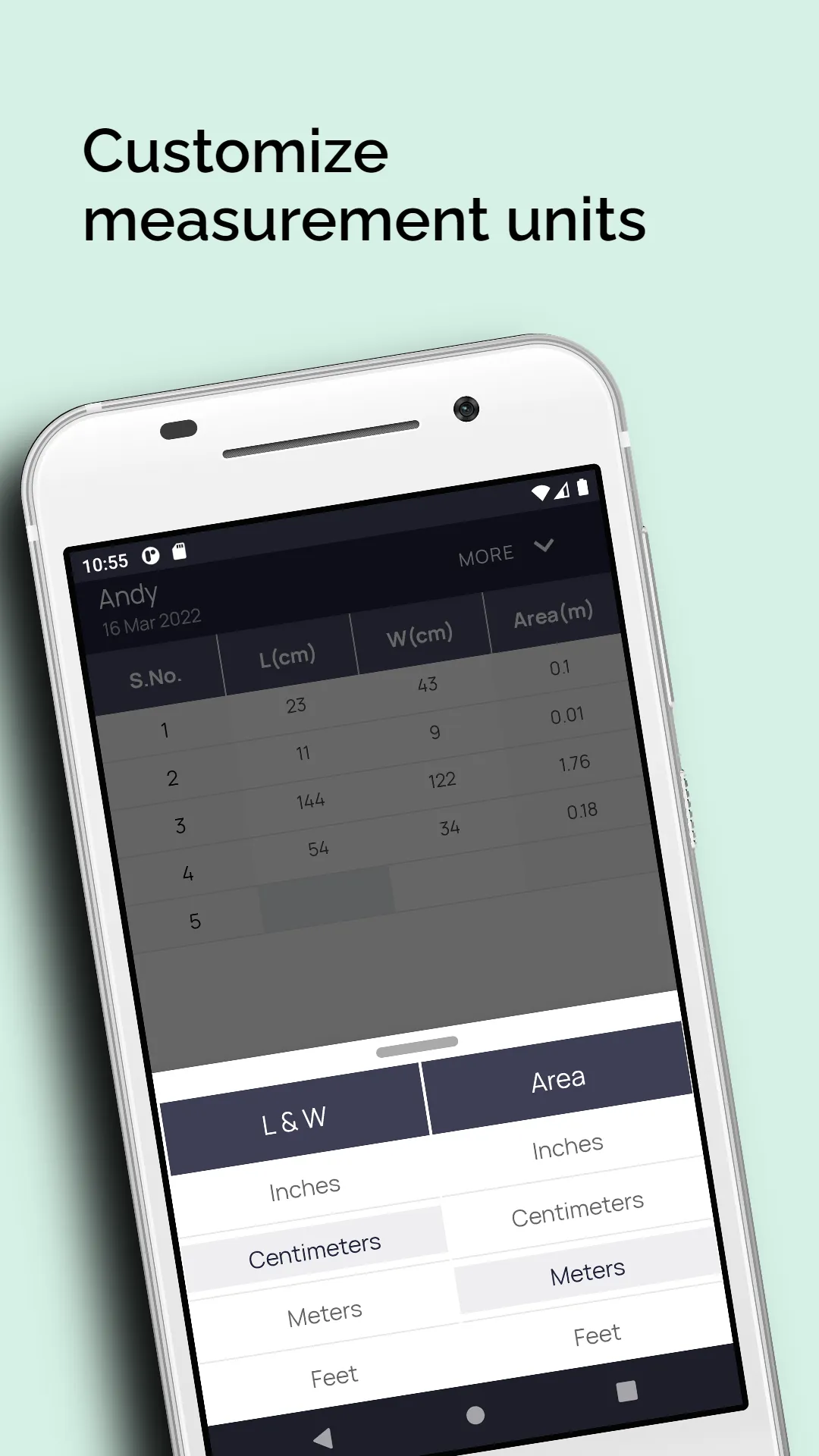 Measurement Sheet | Indus Appstore | Screenshot