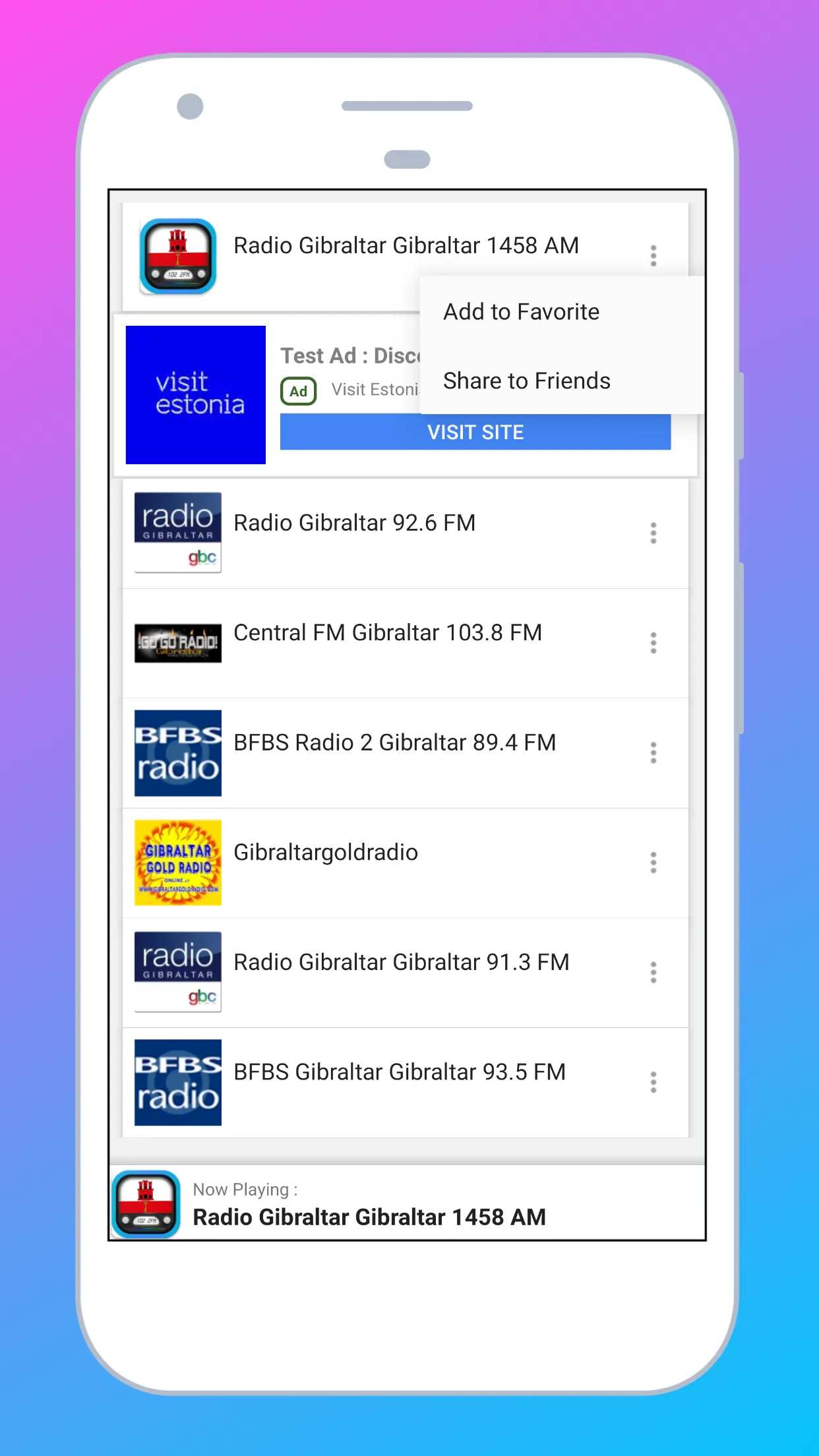 Radio Gibraltar + Radio online | Indus Appstore | Screenshot