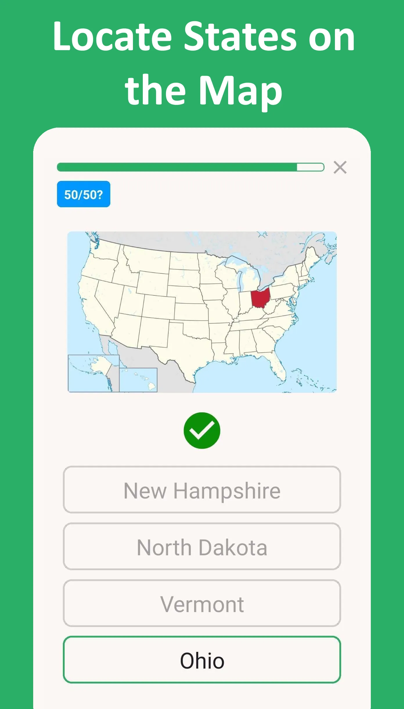 50 States: US Maps, Capitals | Indus Appstore | Screenshot