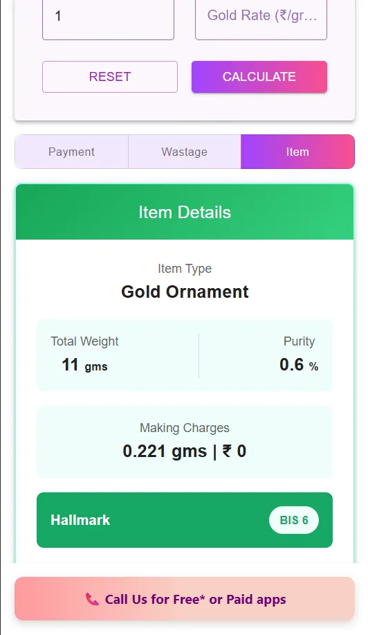 Gold Calculator | Indus Appstore | Screenshot