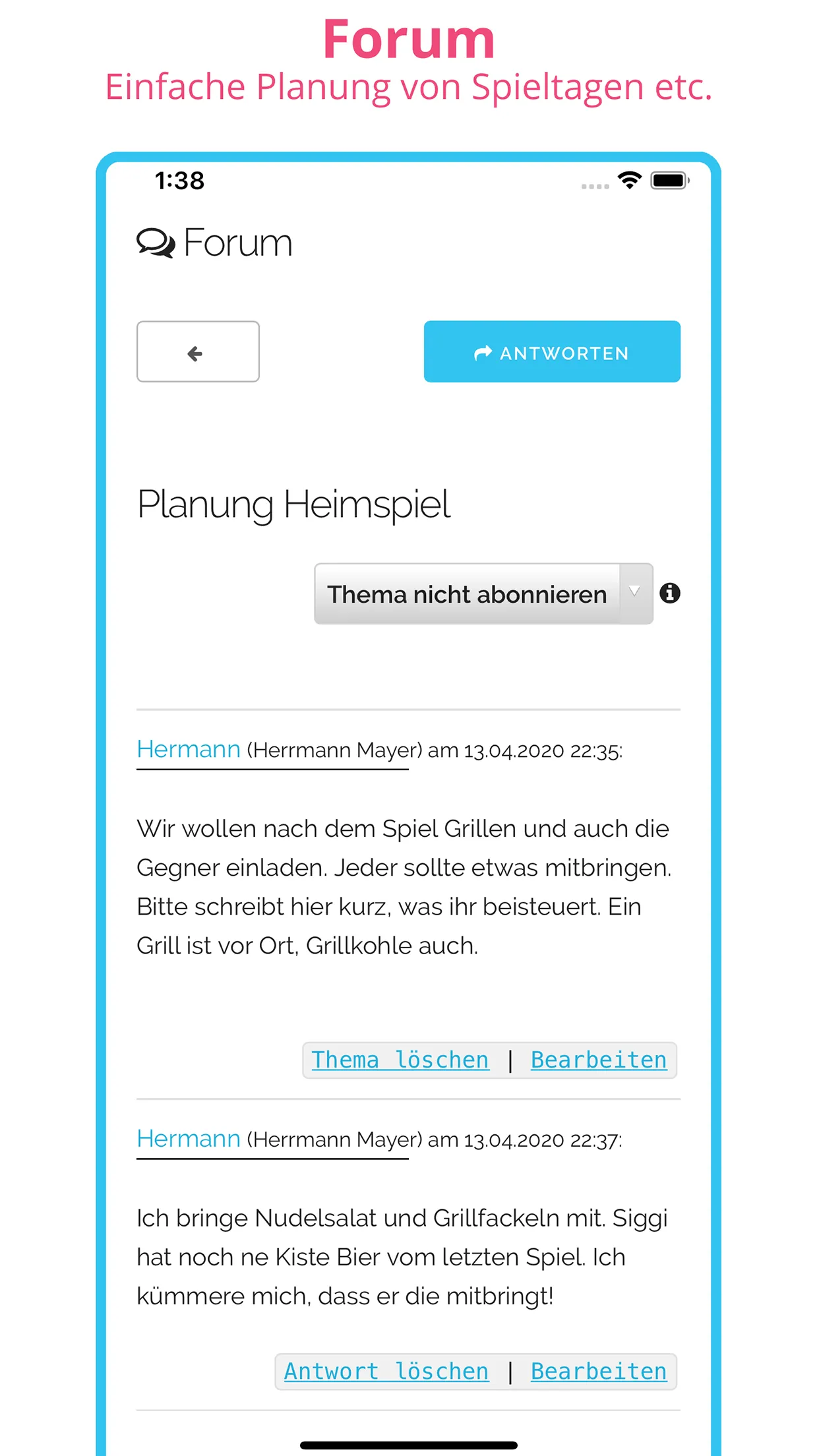 Vereinsorganisator - Termine e | Indus Appstore | Screenshot