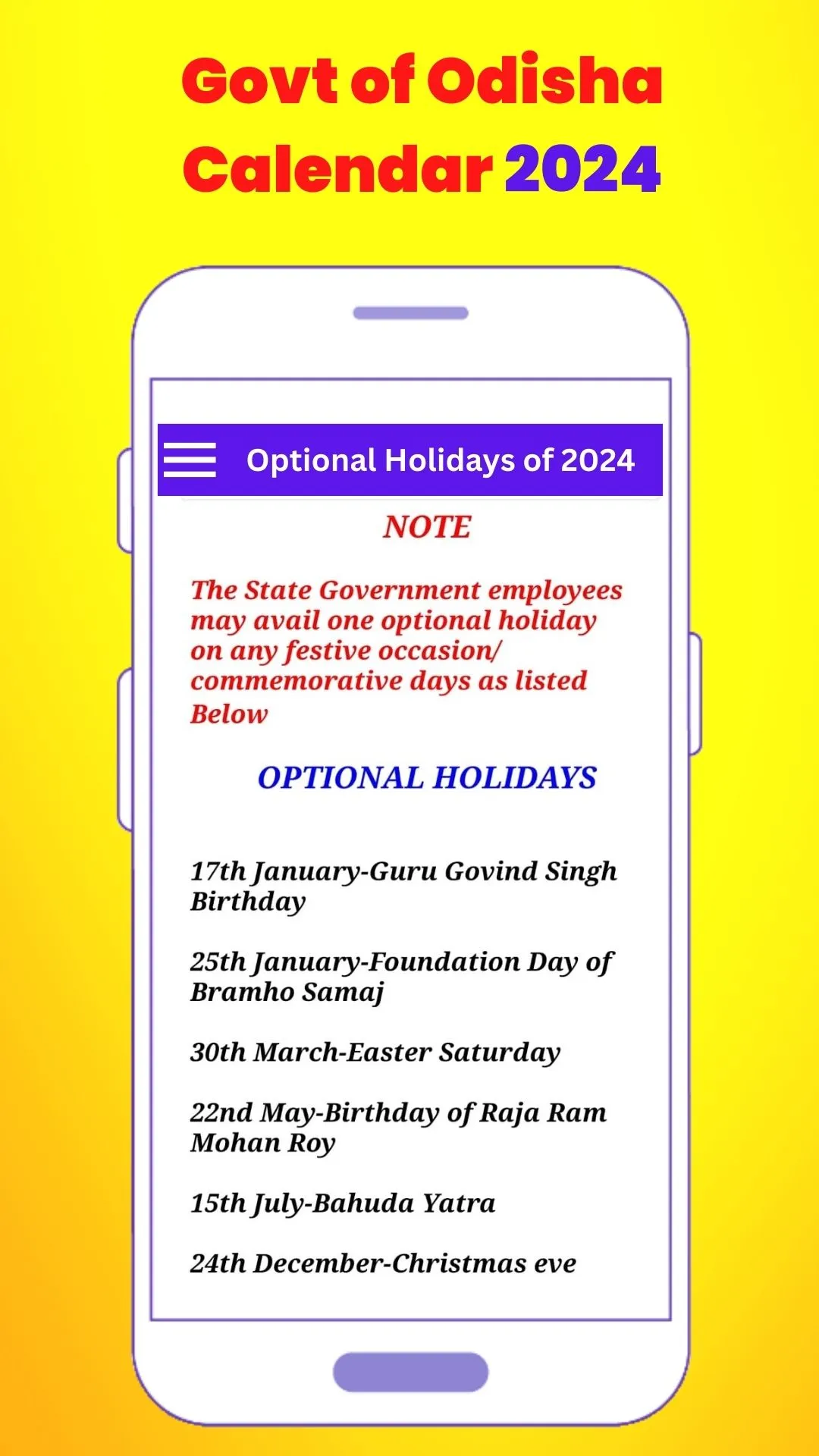 Odisha Govt Calendar 2024 | Indus Appstore | Screenshot