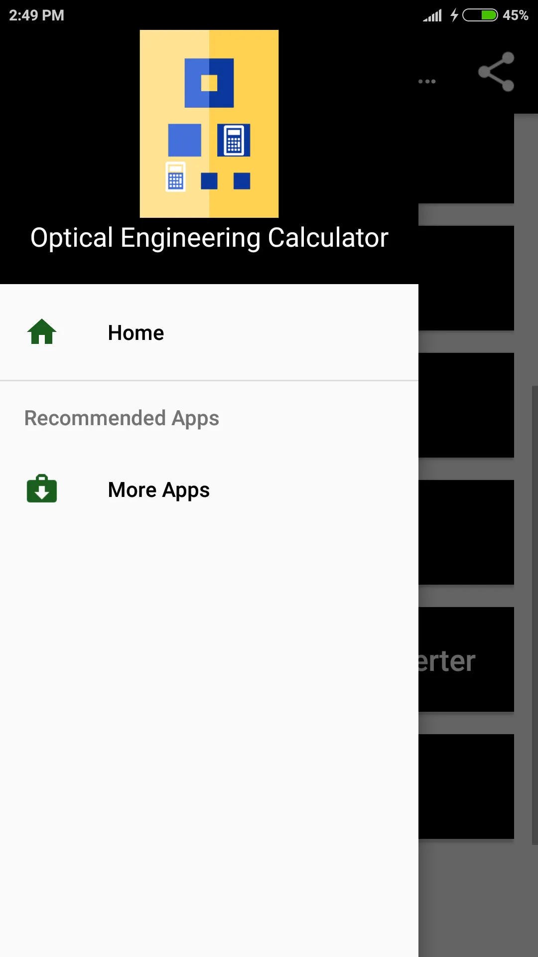 Optical Engineering Calculator | Indus Appstore | Screenshot