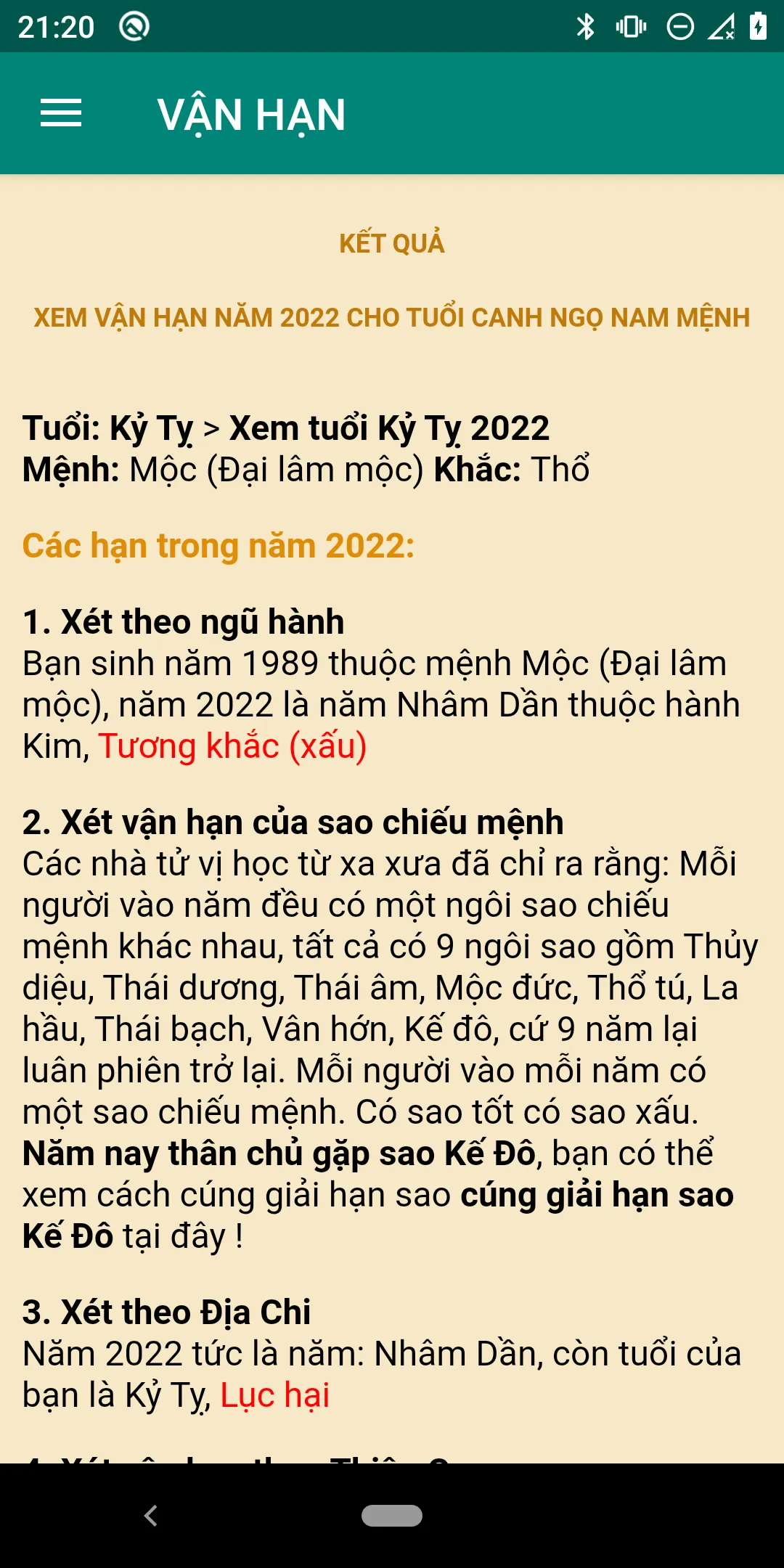 Vận hạn, sao tốt xấu 2024 | Indus Appstore | Screenshot