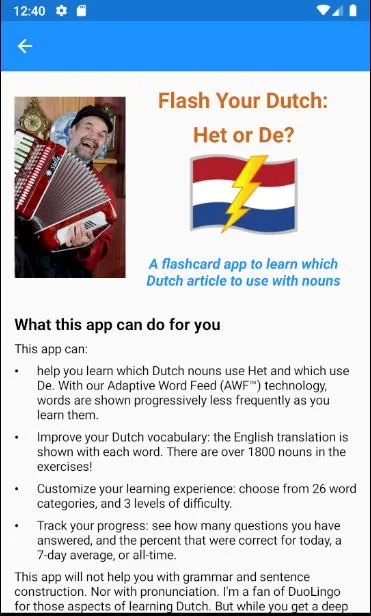 Flash Your Dutch: Het Or De? | Indus Appstore | Screenshot