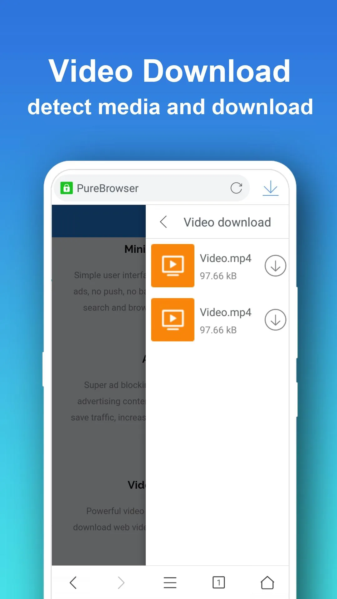 Pure Web Browser-Ad Blocker | Indus Appstore | Screenshot