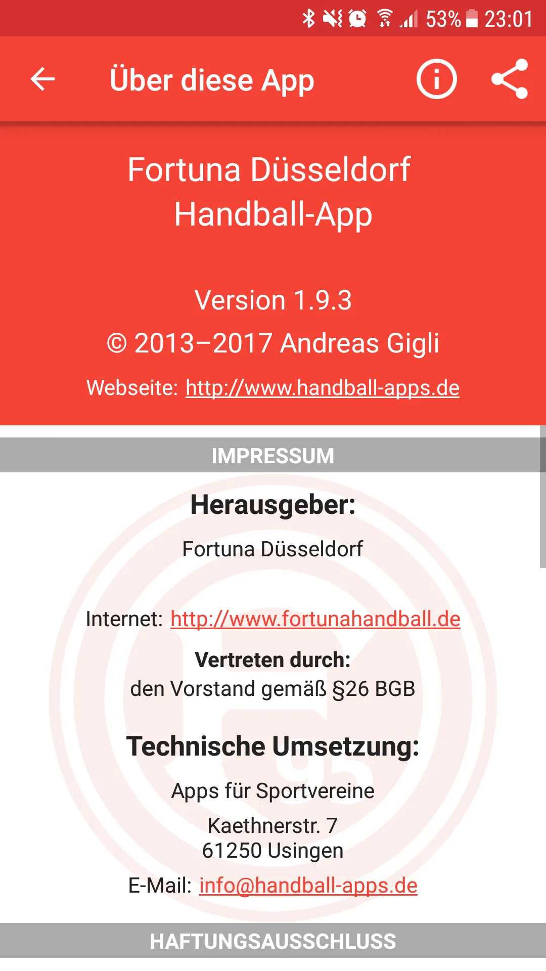 Fortuna Düsseldorf Handball | Indus Appstore | Screenshot