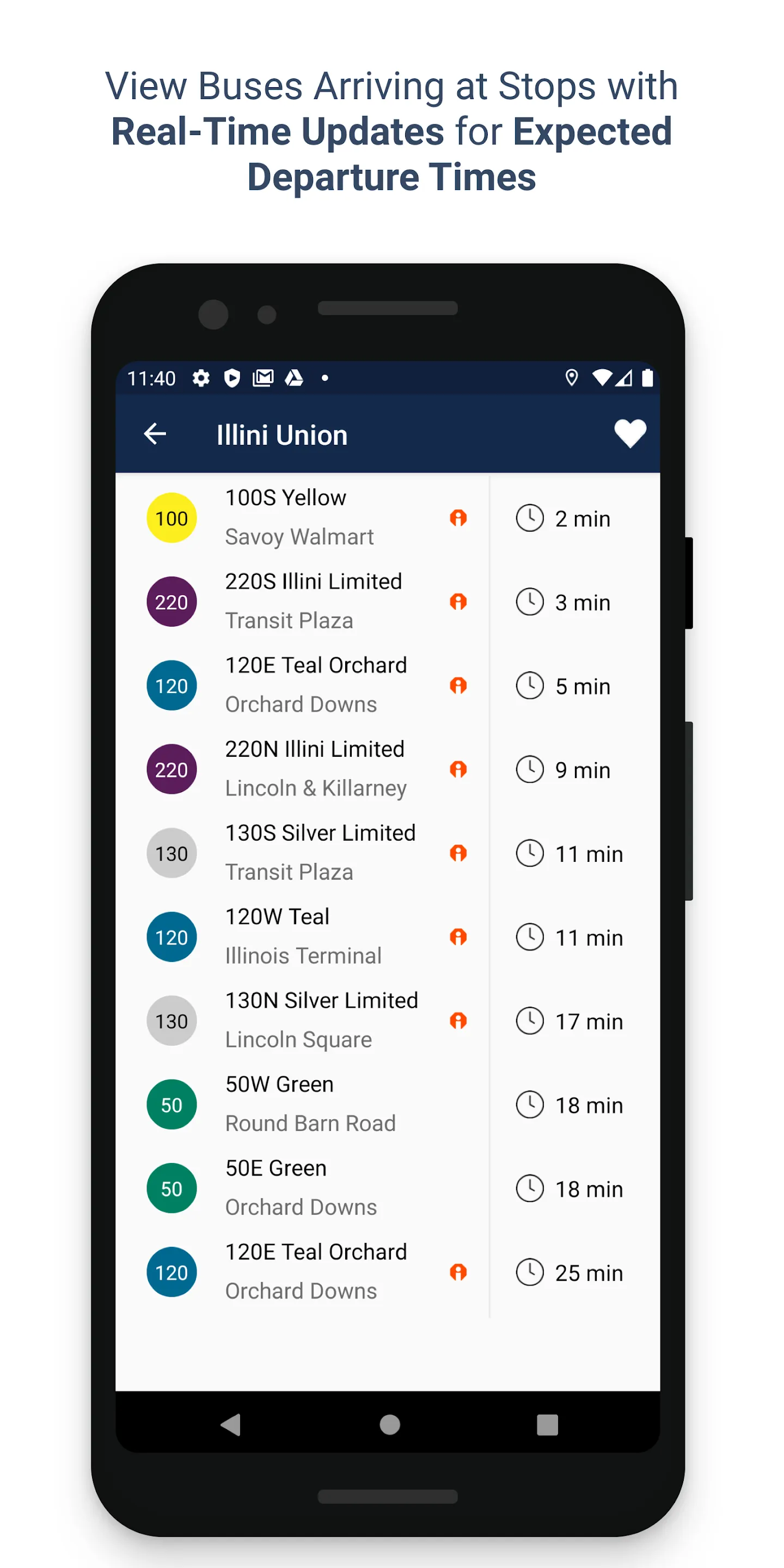 UIUC Bus | Indus Appstore | Screenshot