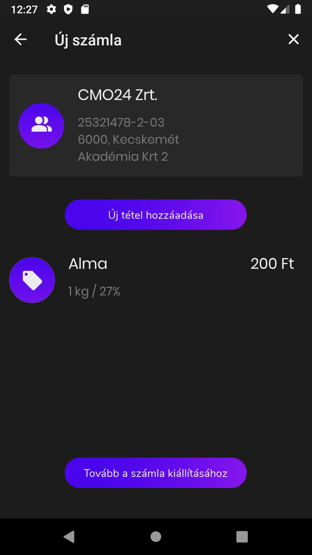 CMO Számlázó | Indus Appstore | Screenshot