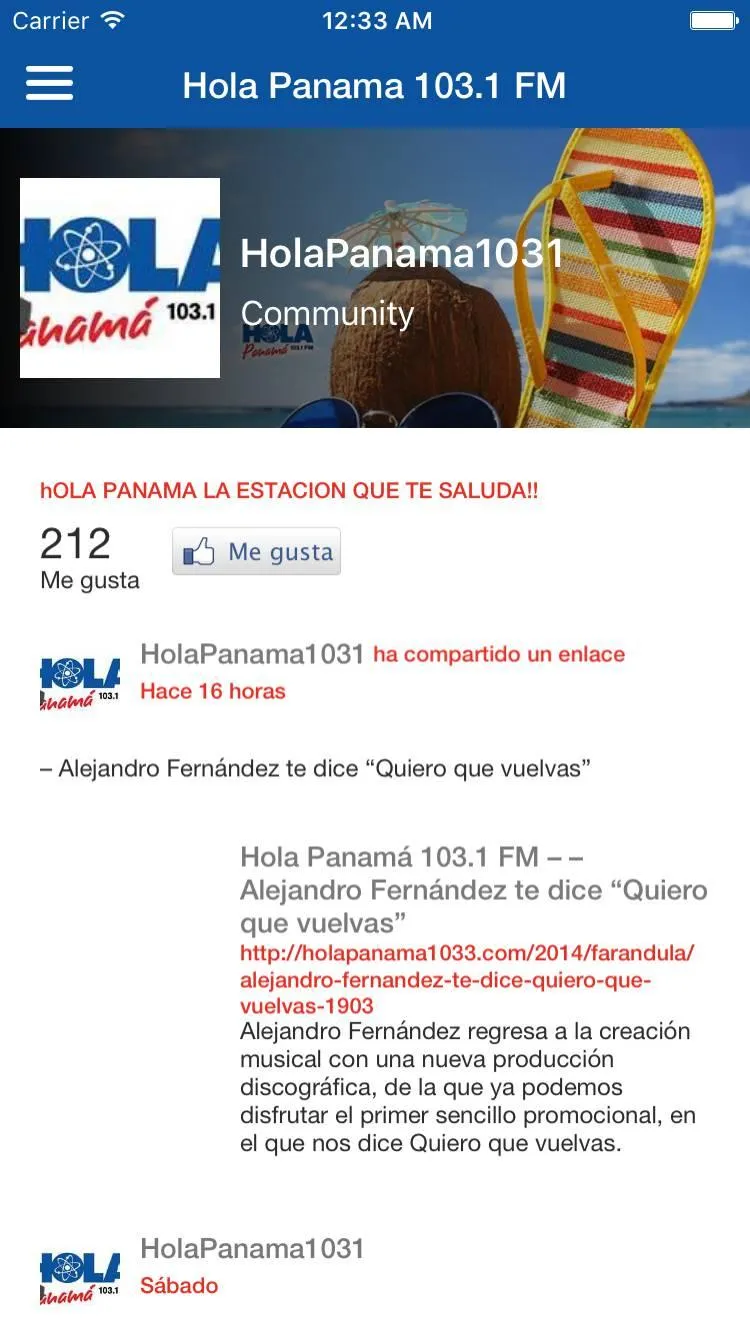 HOLA PANAMA 1031 FM | Indus Appstore | Screenshot