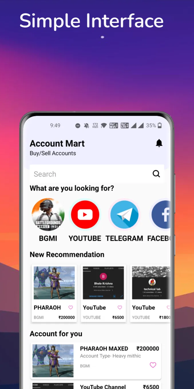 Account Mart | Indus Appstore | Screenshot