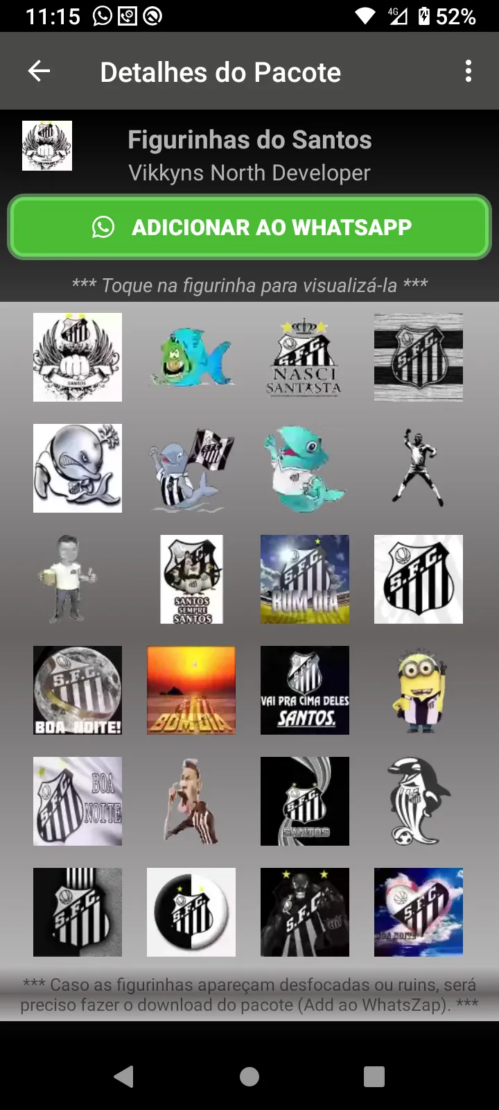 Figurinhas do Santos, o Peixe | Indus Appstore | Screenshot