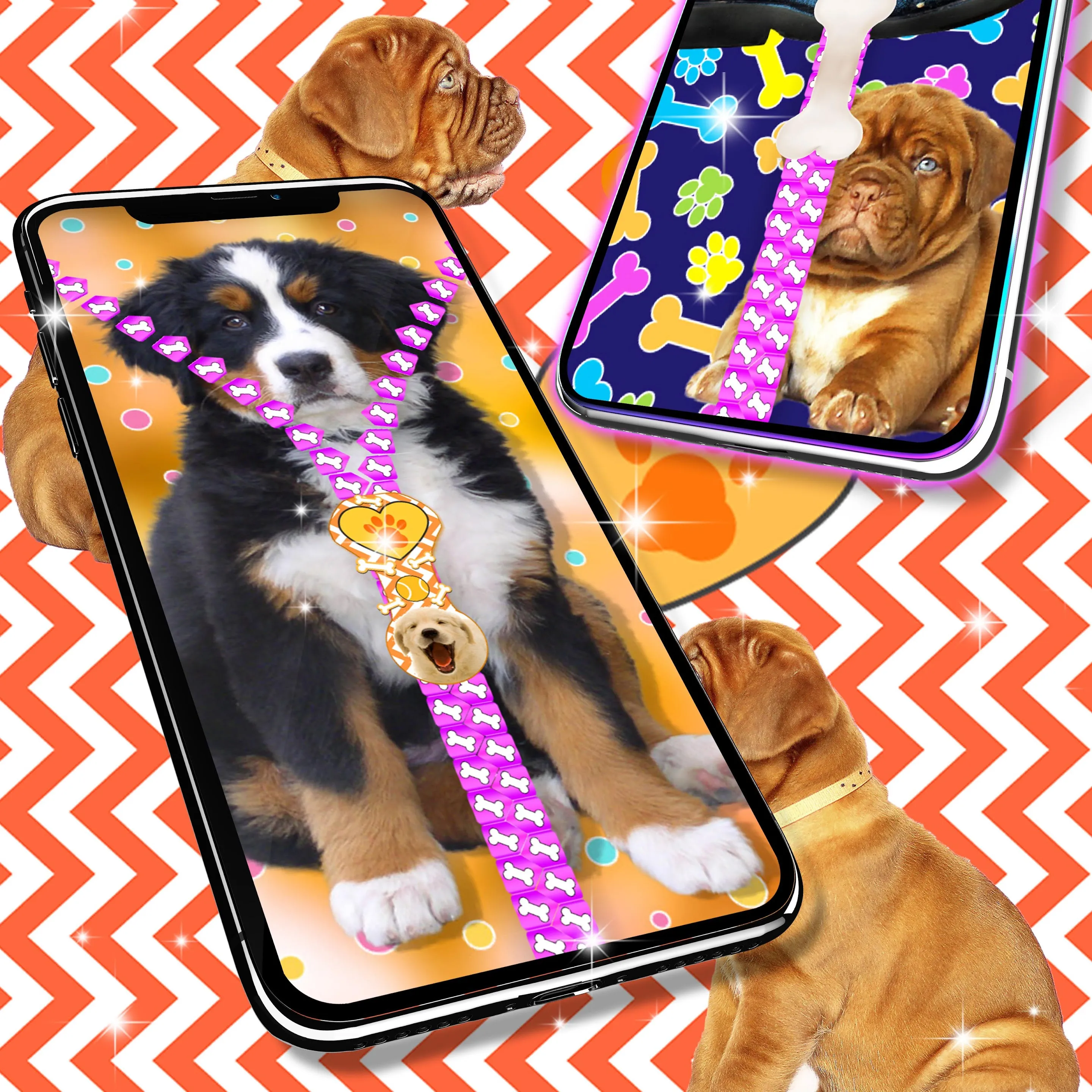 Cute puppy zipper lock screen | Indus Appstore | Screenshot