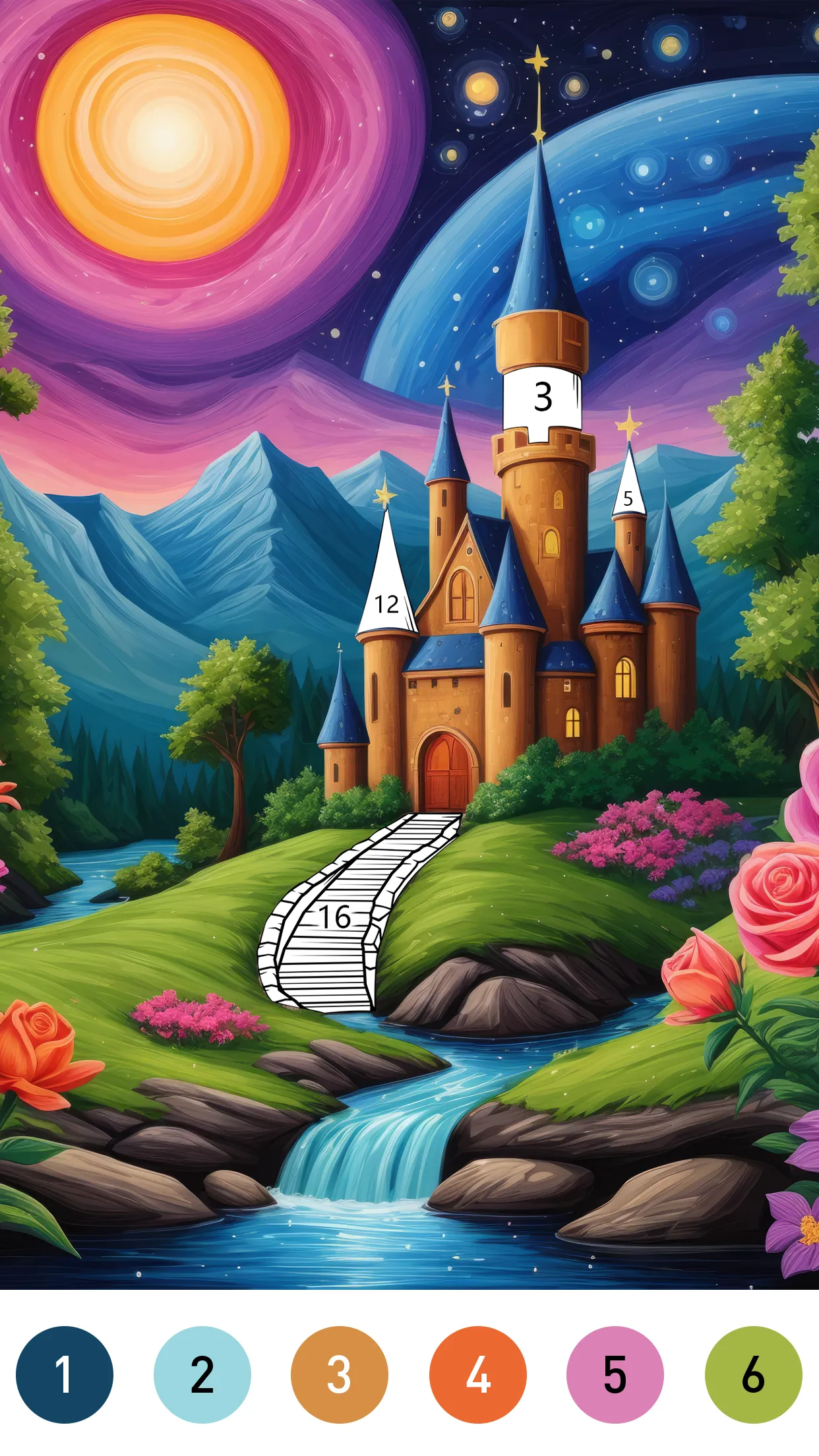 Fairytale Color by number game | Indus Appstore | Screenshot