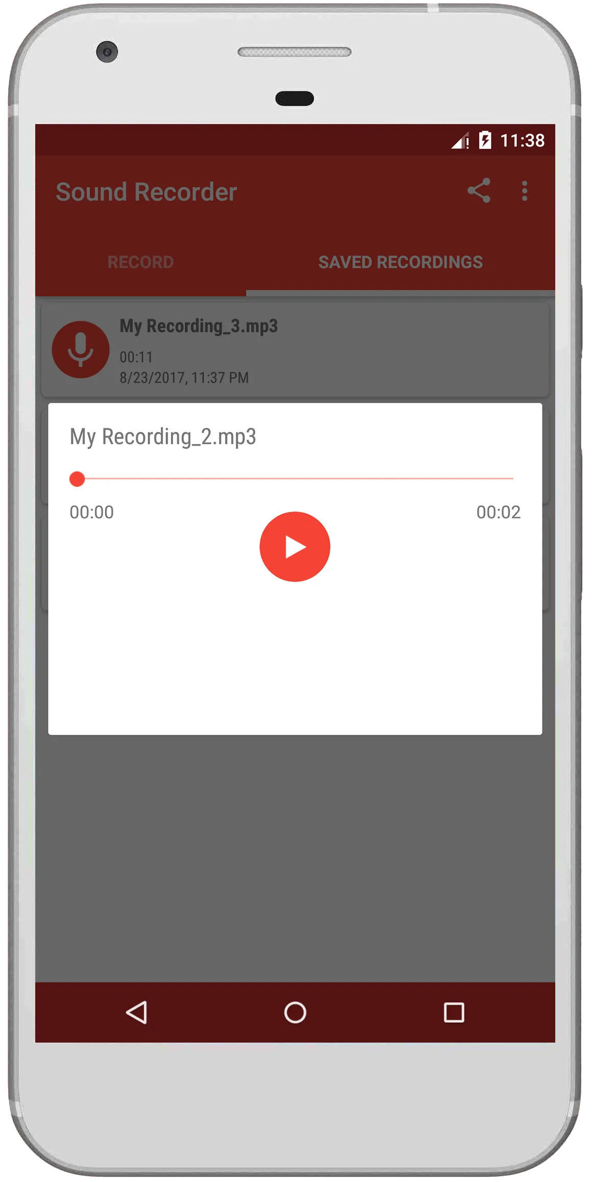 Sound Recorder : easy recorder | Indus Appstore | Screenshot