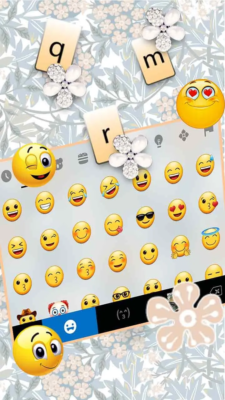 Floral Batik Pattern Keyboard  | Indus Appstore | Screenshot