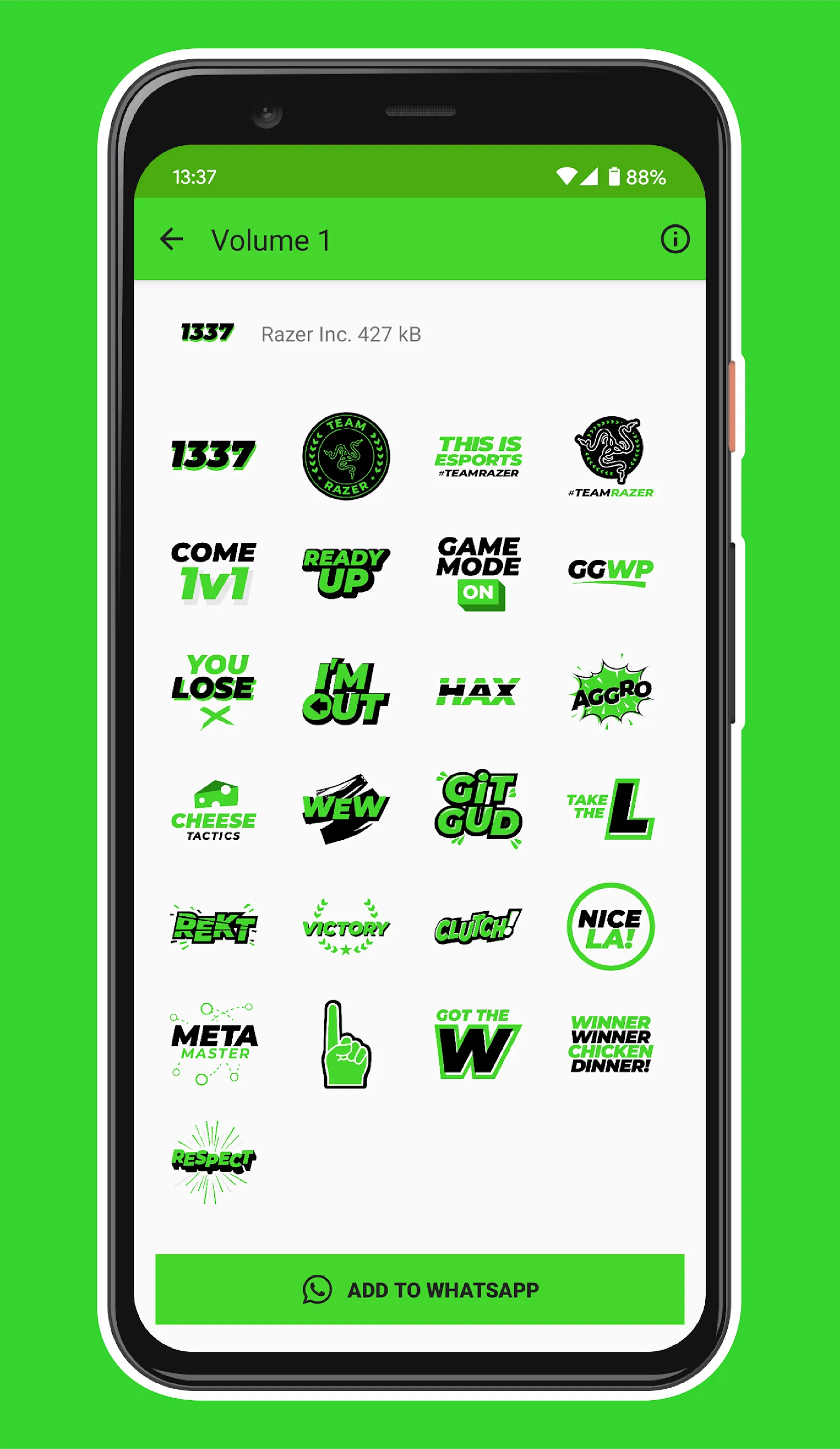 Razer Stickers - WAStickerApps | Indus Appstore | Screenshot