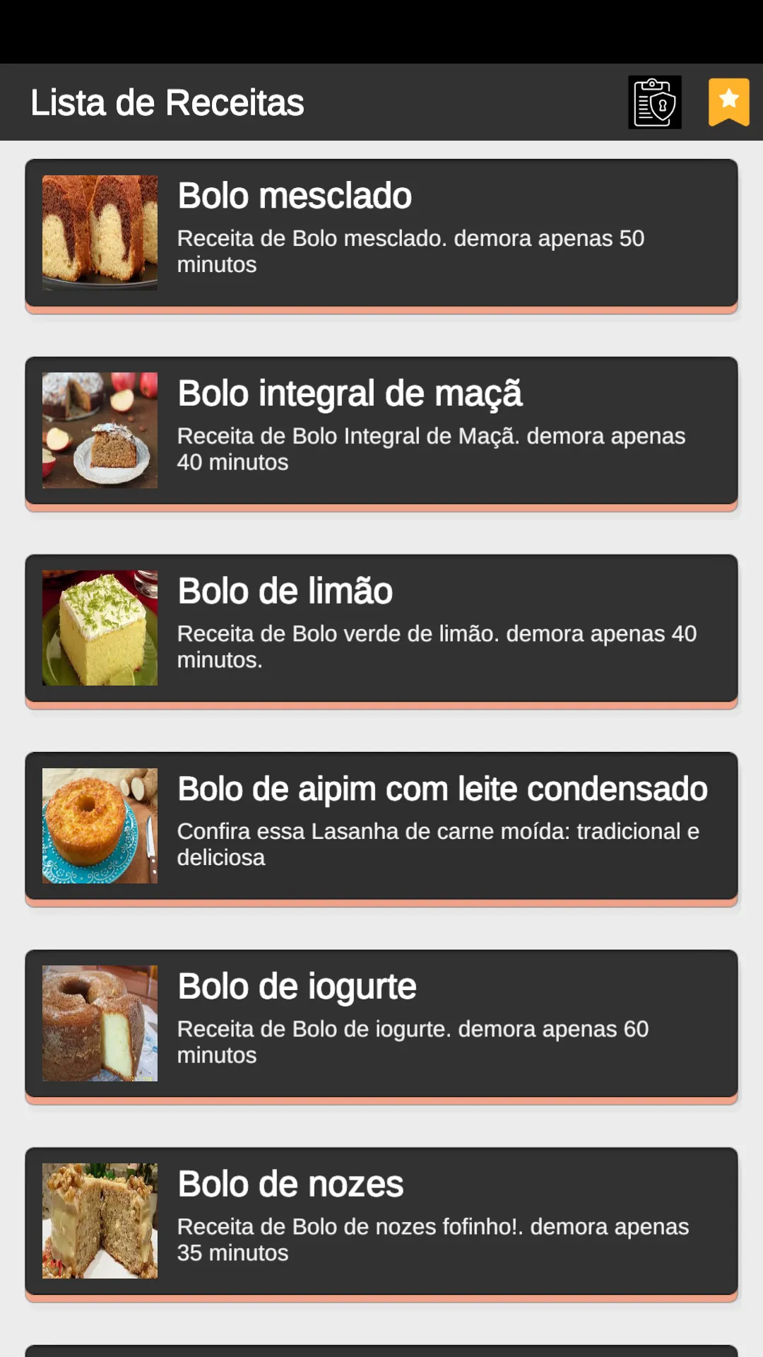 Receitas de Bolos Caseiros | Indus Appstore | Screenshot