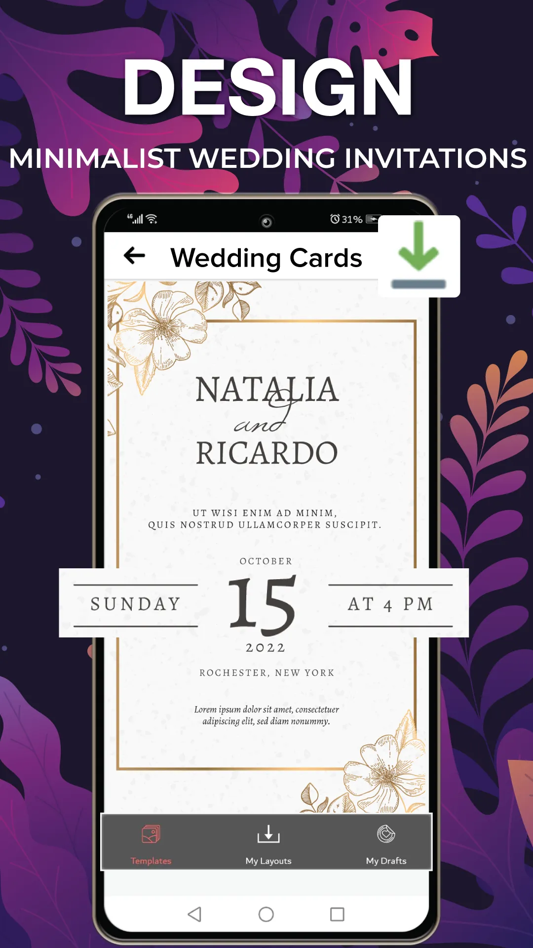 Wedding Invitation Card Maker | Indus Appstore | Screenshot