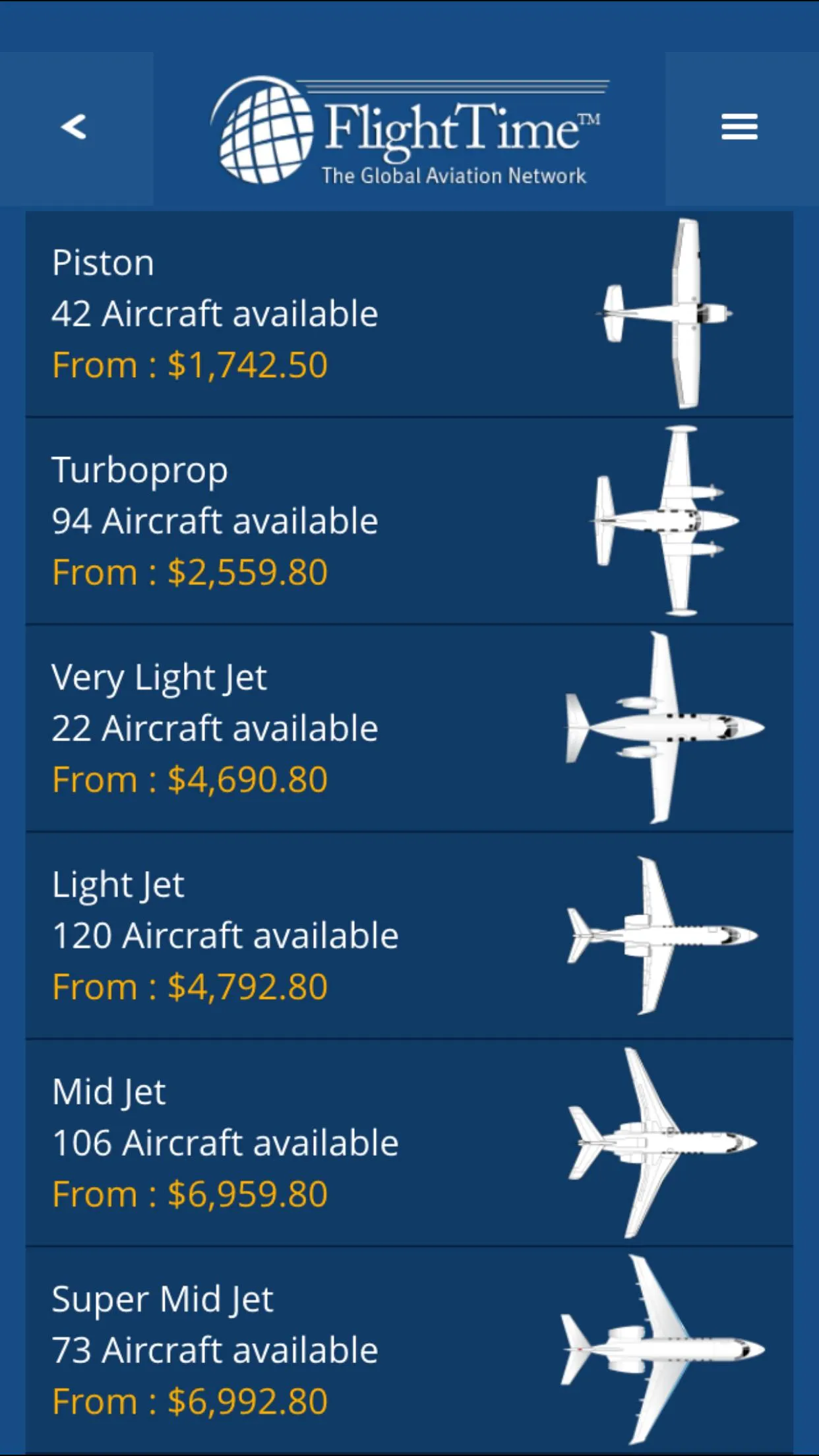 FlightTime Private Jet Charter | Indus Appstore | Screenshot