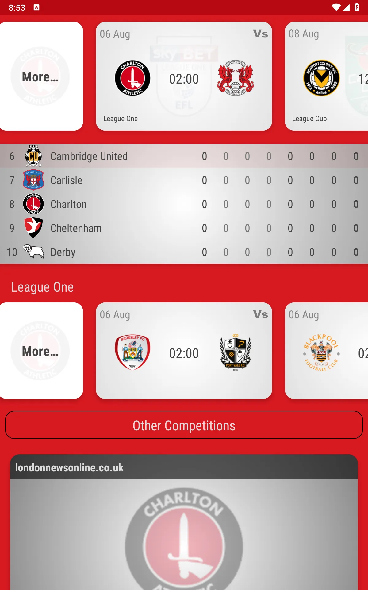 Charlton Athletic Fan App | Indus Appstore | Screenshot