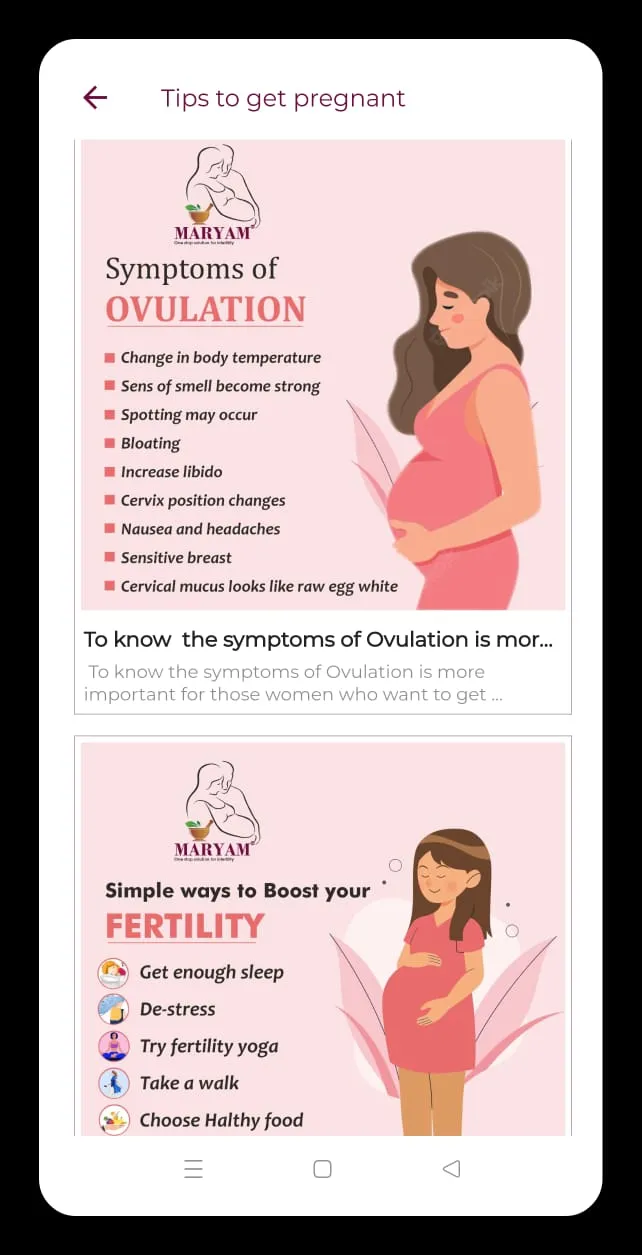 Maryam Ovulation Tracker | Indus Appstore | Screenshot