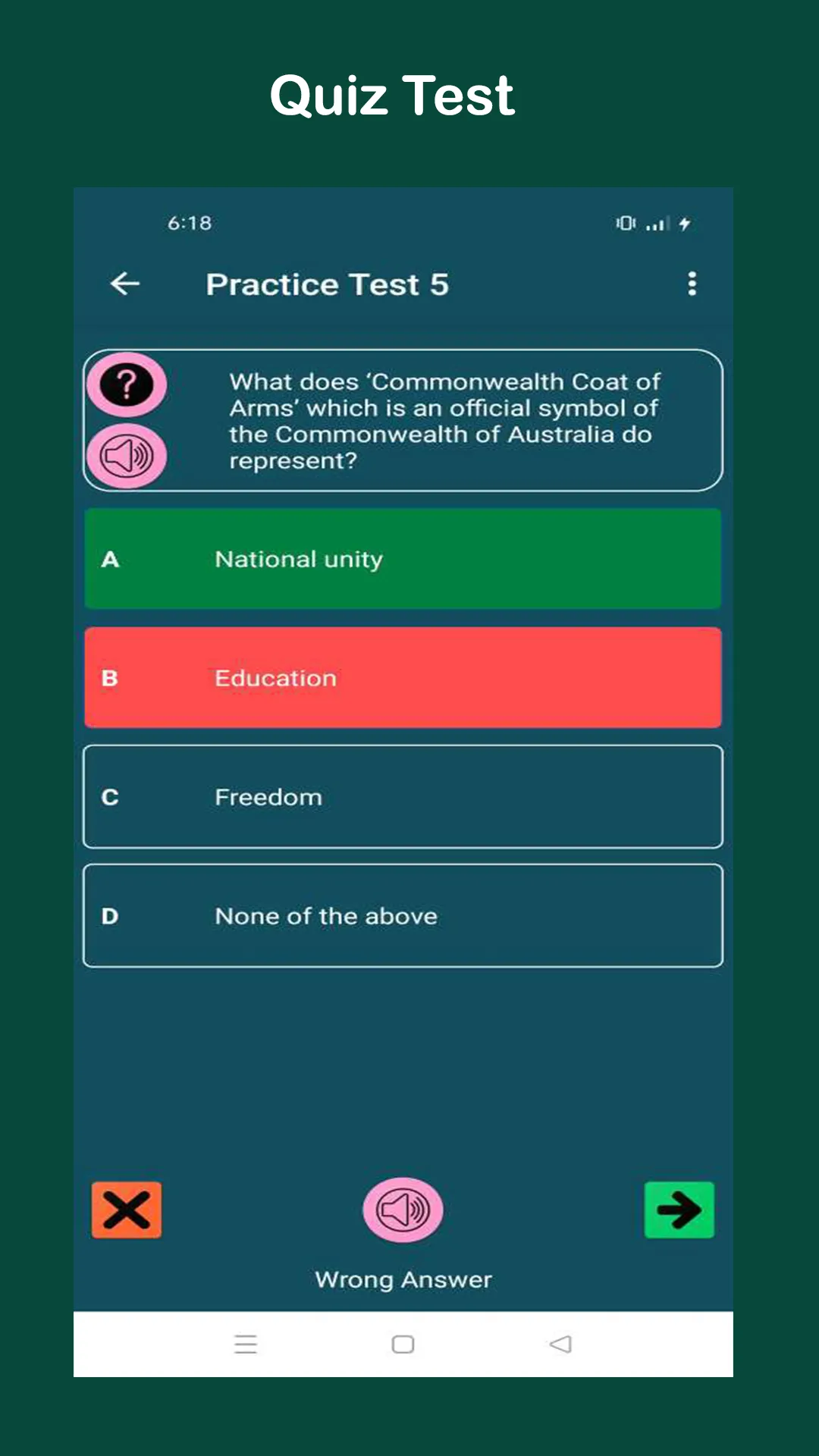 Australian Citizenship Exam | Indus Appstore | Screenshot