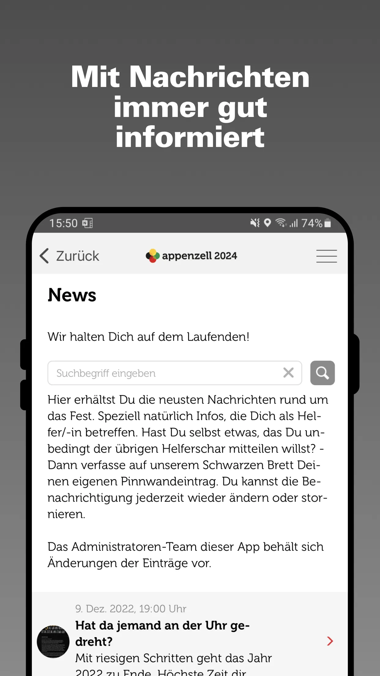 Helfer-App Appenzell 2024 | Indus Appstore | Screenshot