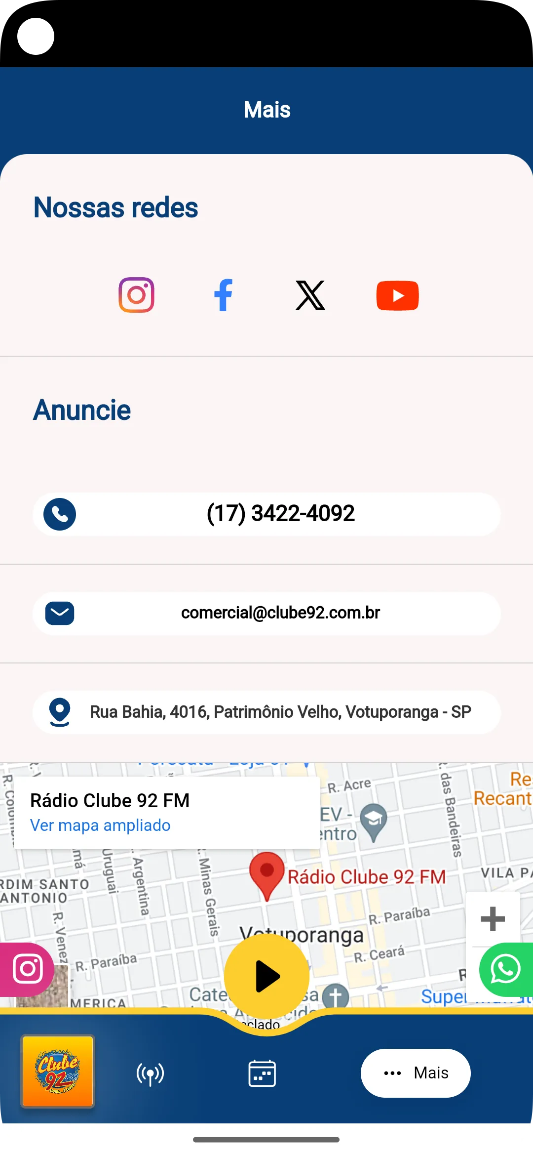 Clube 92 FM Votuporanga | Indus Appstore | Screenshot