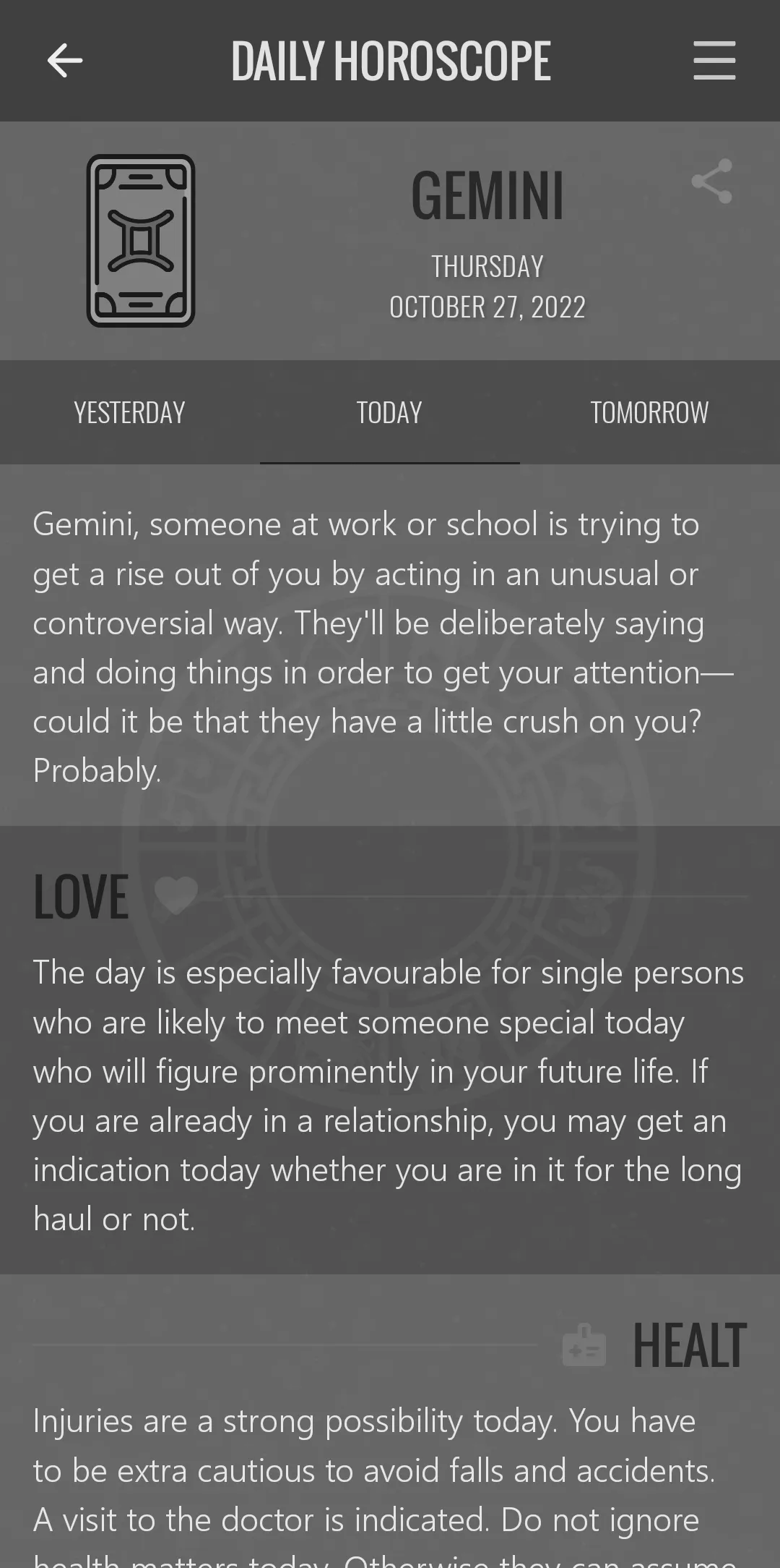 Daily Horoscope | Indus Appstore | Screenshot