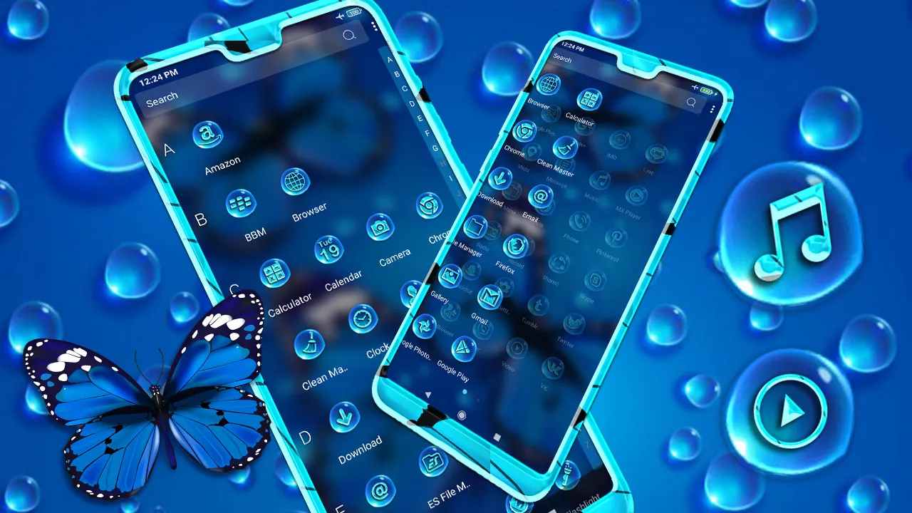 Blue Butterfly Launcher Theme | Indus Appstore | Screenshot