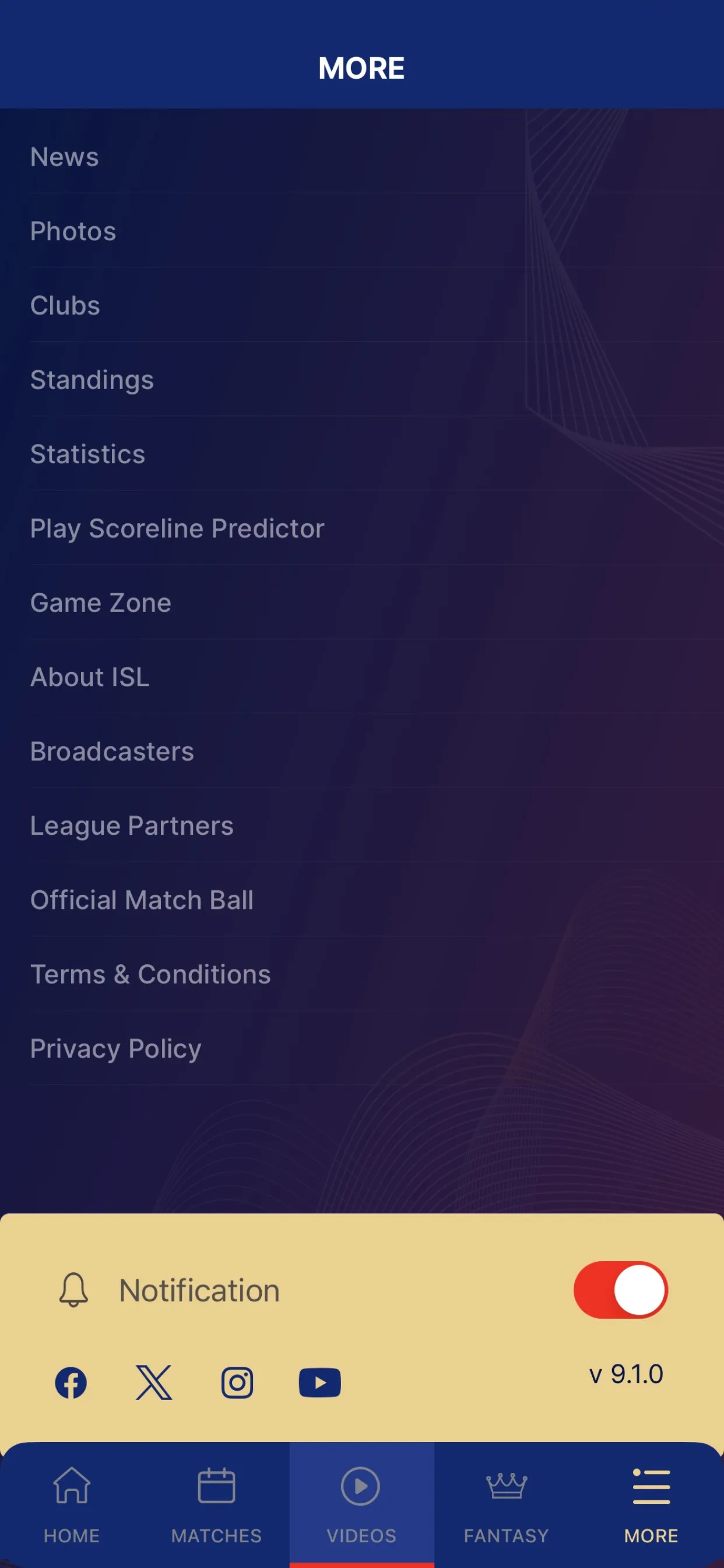 Indian Super League Official | Indus Appstore | Screenshot