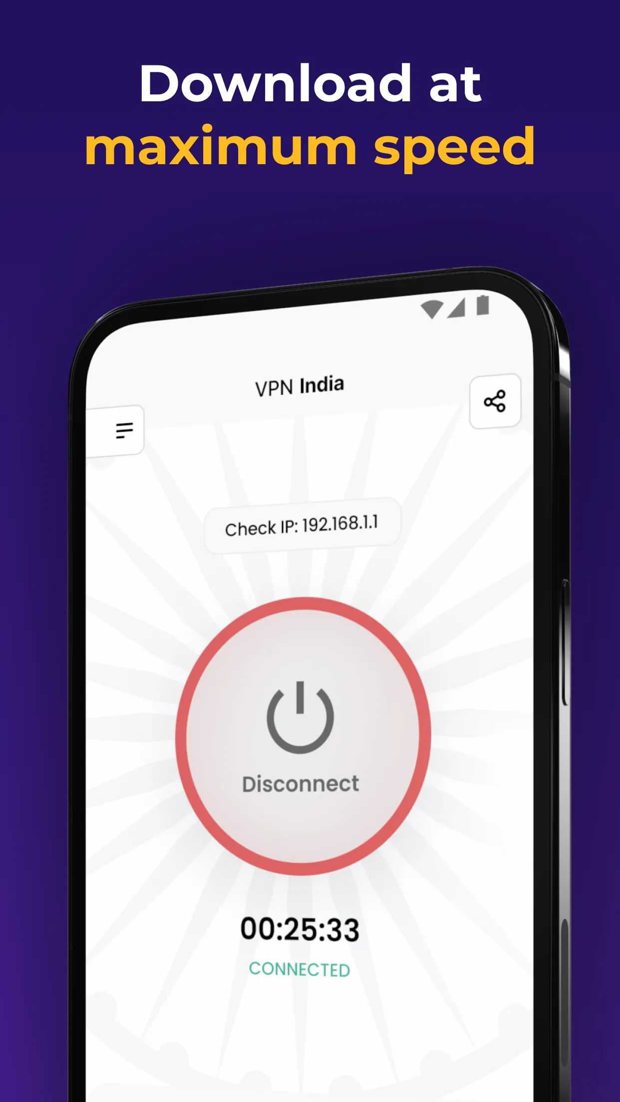 VPN India - get Indian IP | Indus Appstore | Screenshot