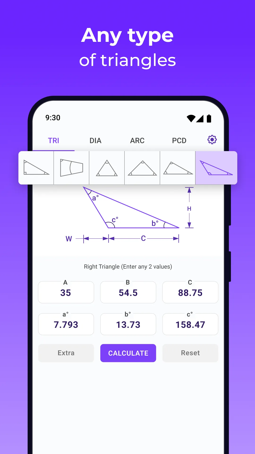 Angle Finder - Trig Calculator | Indus Appstore | Screenshot